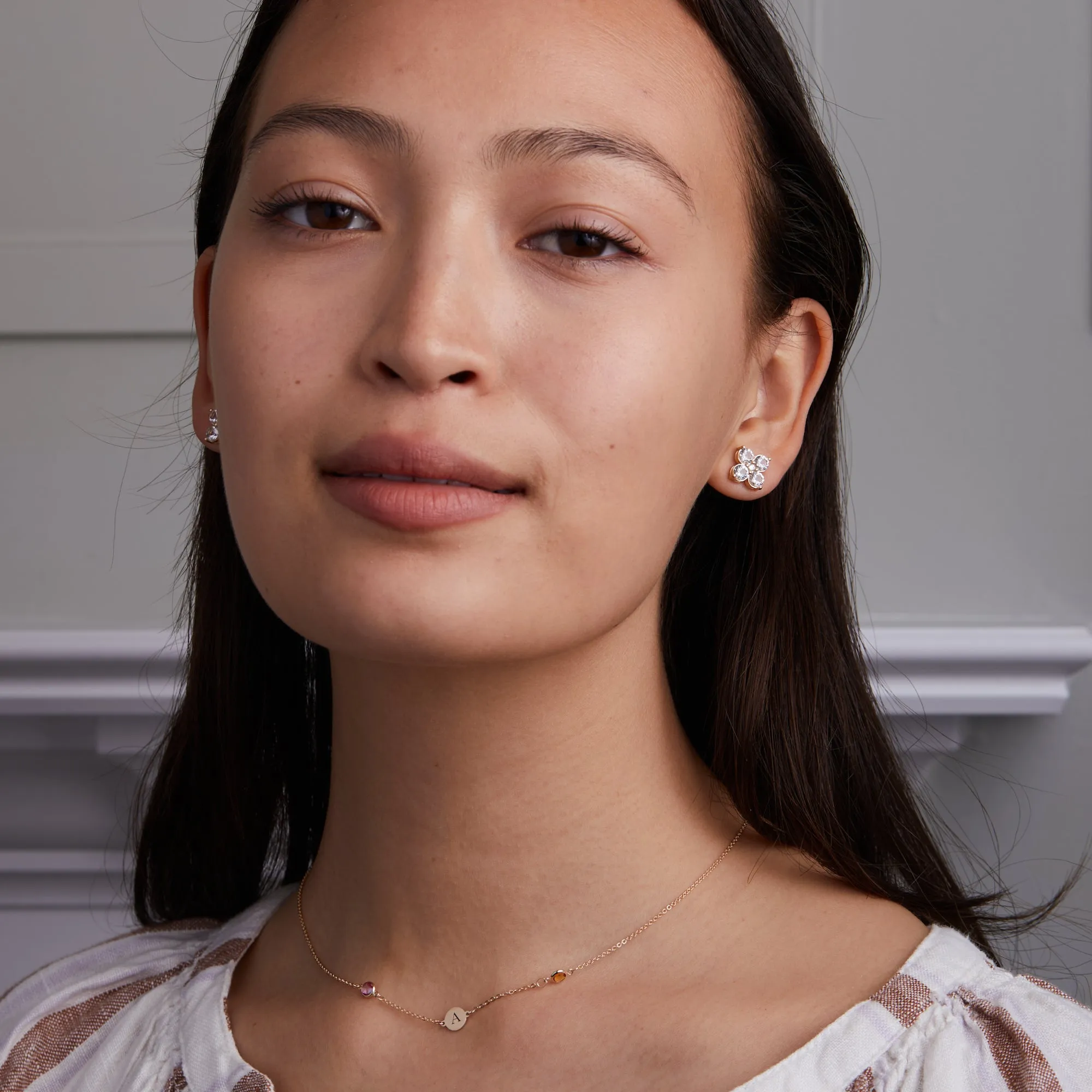 Greenwich 4 Birthstone & Diamond Earrings in 14k Gold sold by Haverhill product image thumbnail 2