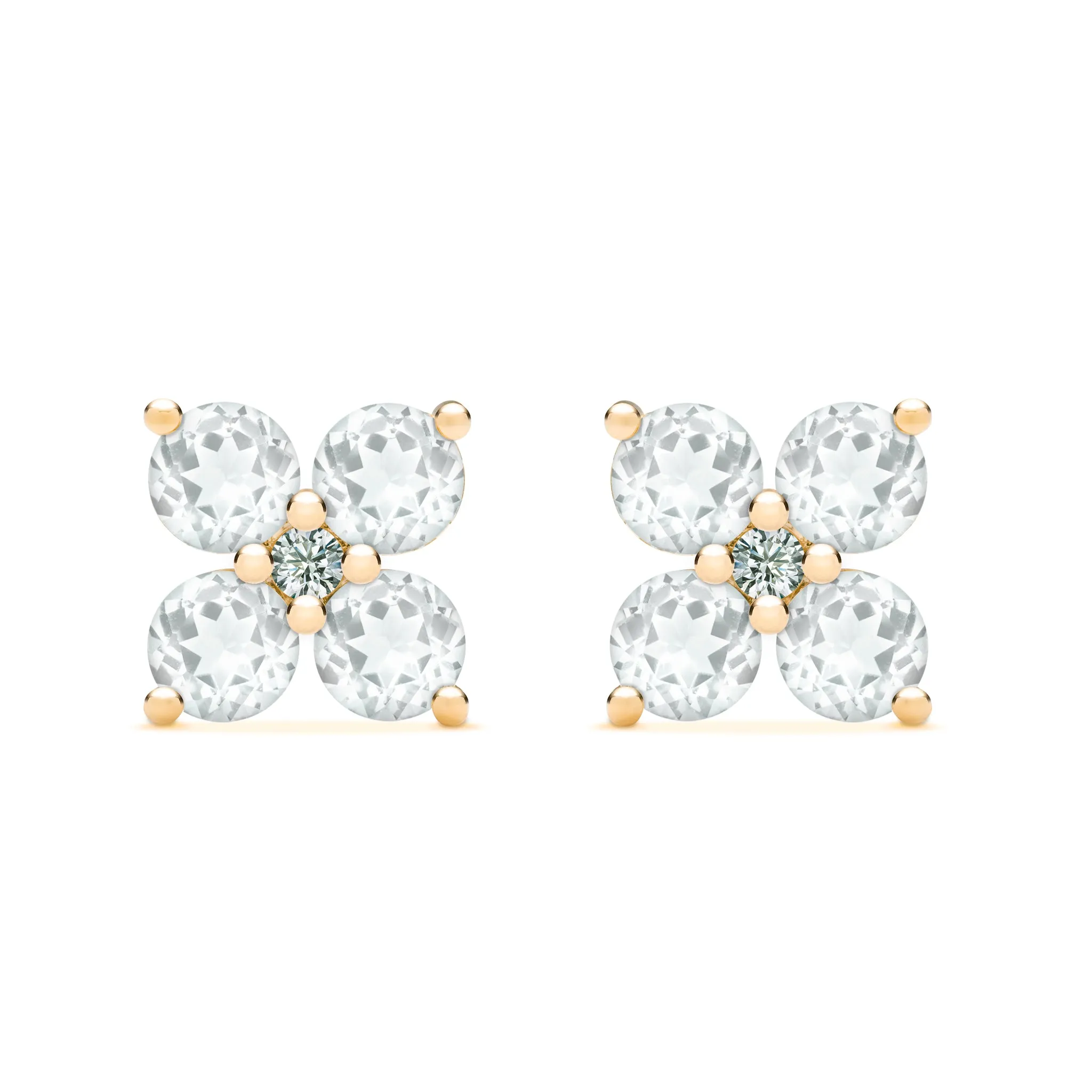 Greenwich 4 Birthstone & Diamond Earrings in 14k Gold sold by Haverhill