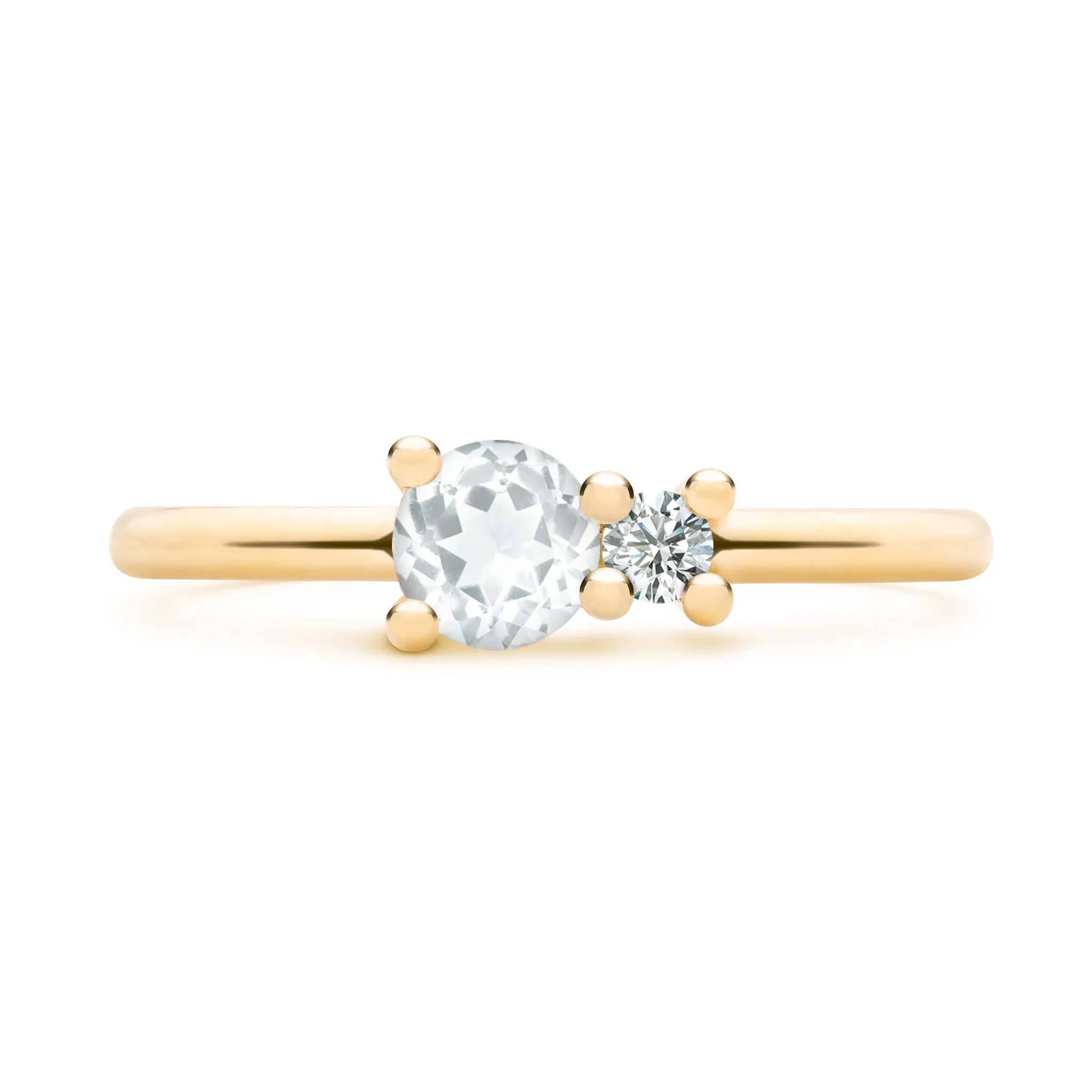 Greenwich Solitaire Birthstone & Diamond Ring in 14k Gold sold by Haverhill