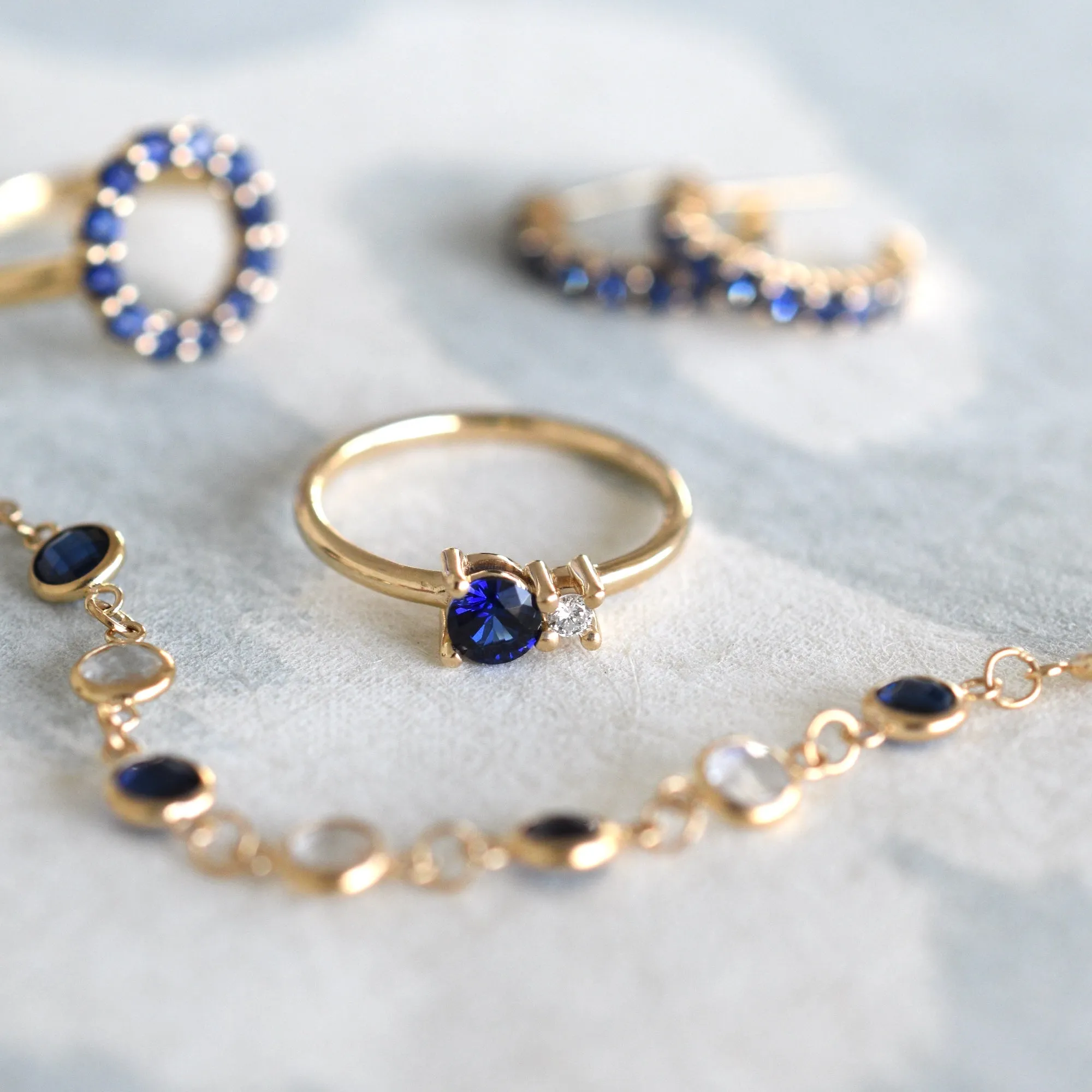 Greenwich Solitaire Birthstone & Diamond Ring in 14k Gold sold by Haverhill product image thumbnail 3