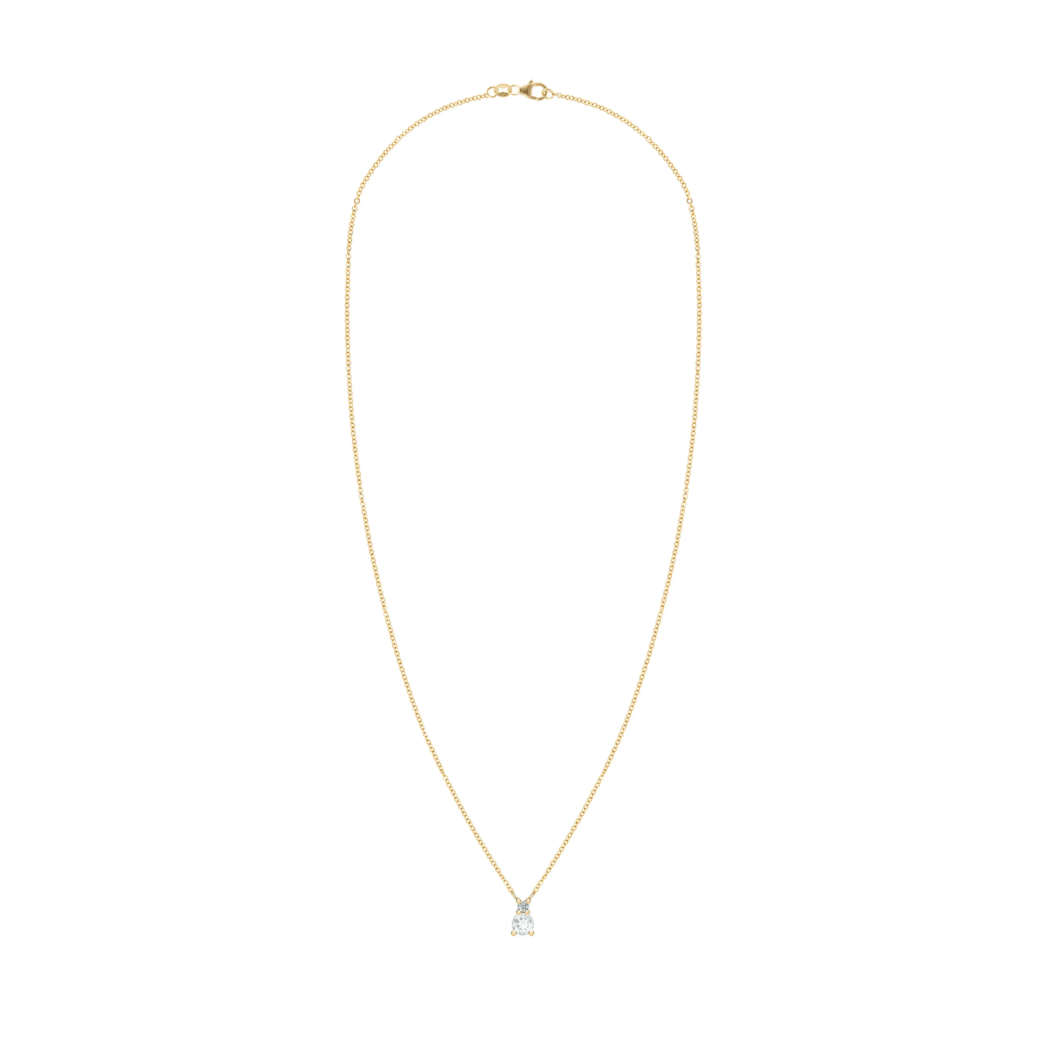 Greenwich Solitaire Birthstone & Diamond Necklace in 14k Gold sold by Haverhill product image thumbnail 4