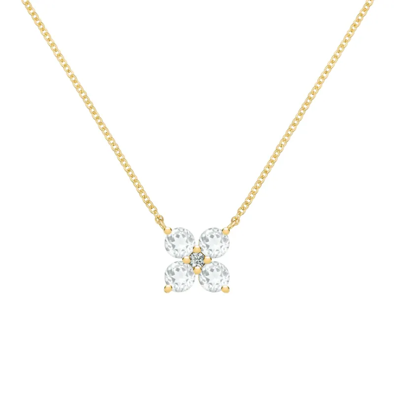 Greenwich 4 Birthstone & Diamond Necklace in 14k Gold sold by Haverhill