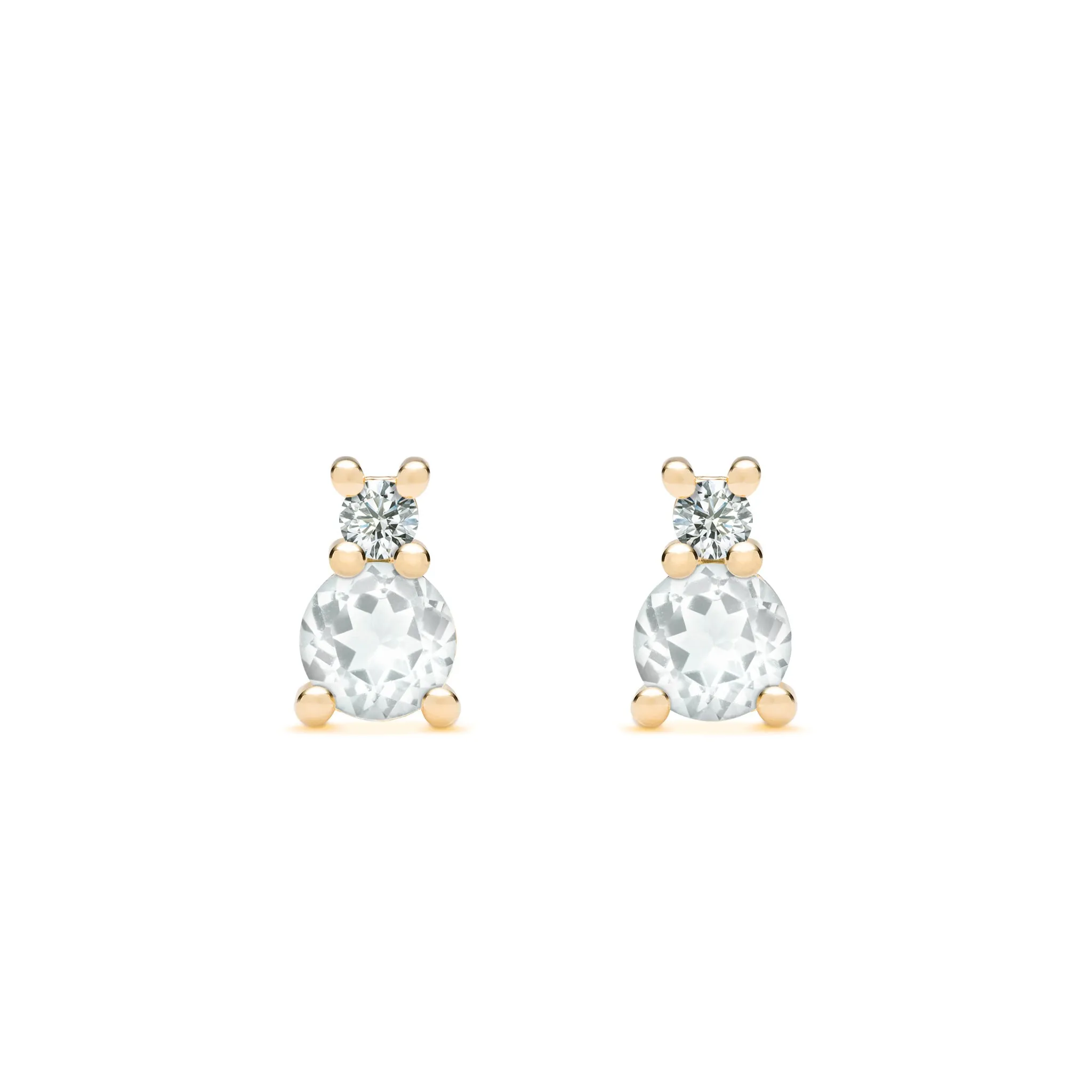 Greenwich Solitaire Birthstone & Diamond Earrings in 14k Gold sold by Haverhill
