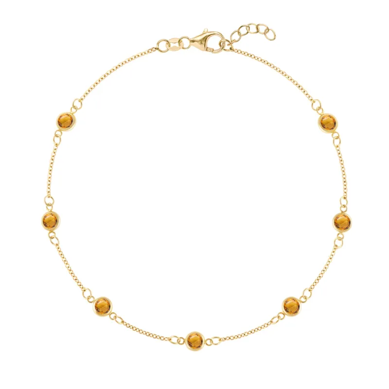 Bayberry 7 Citrine Bracelet in 14k Gold (November) sold by Haverhill