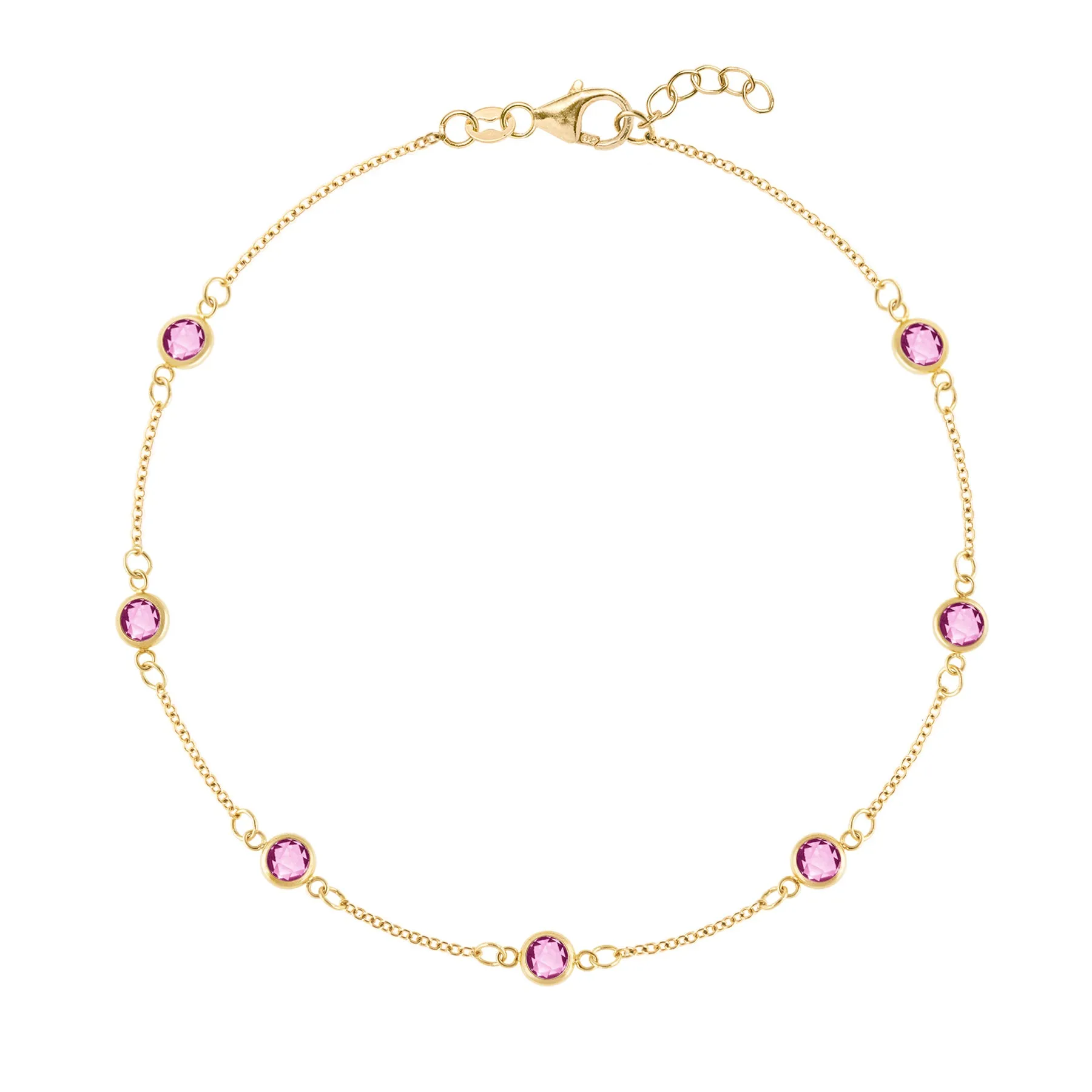 Bayberry 7 Pink Sapphire Bracelet in 14k Gold (October) sold by Haverhill