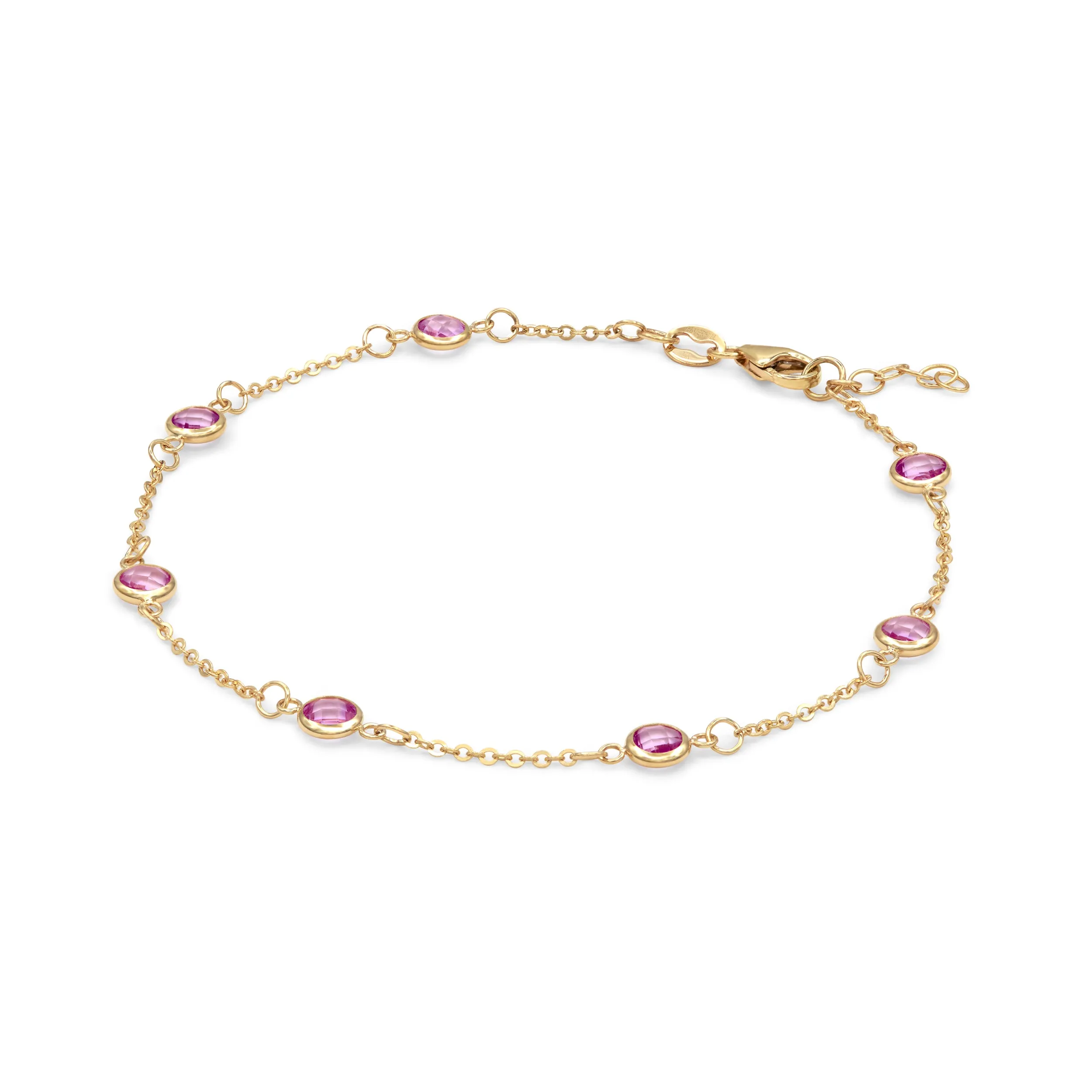 Bayberry 7 Pink Sapphire Bracelet in 14k Gold (October) sold by Haverhill product image thumbnail 4