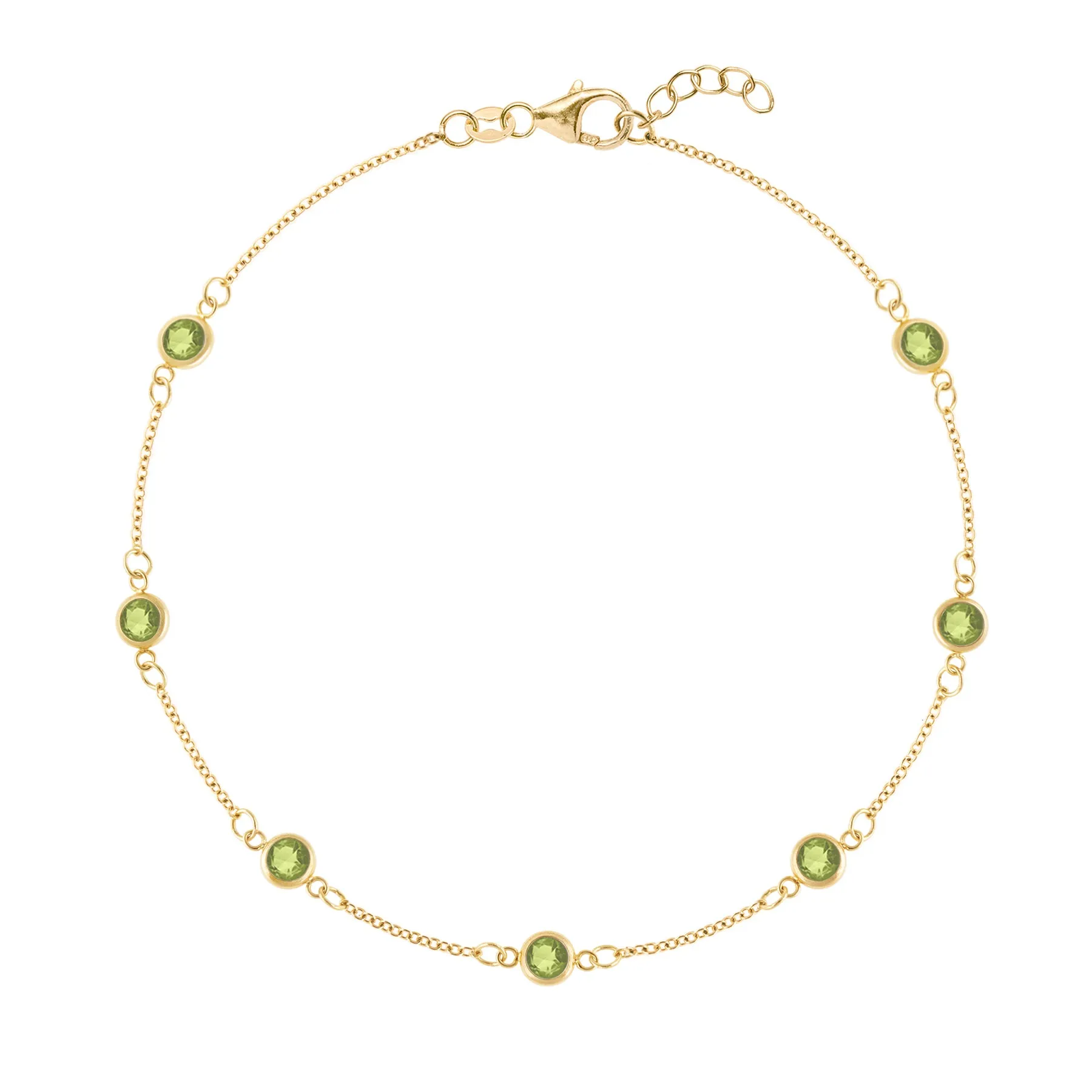 Bayberry 7 Peridot Bracelet in 14k Gold (August) sold by Haverhill