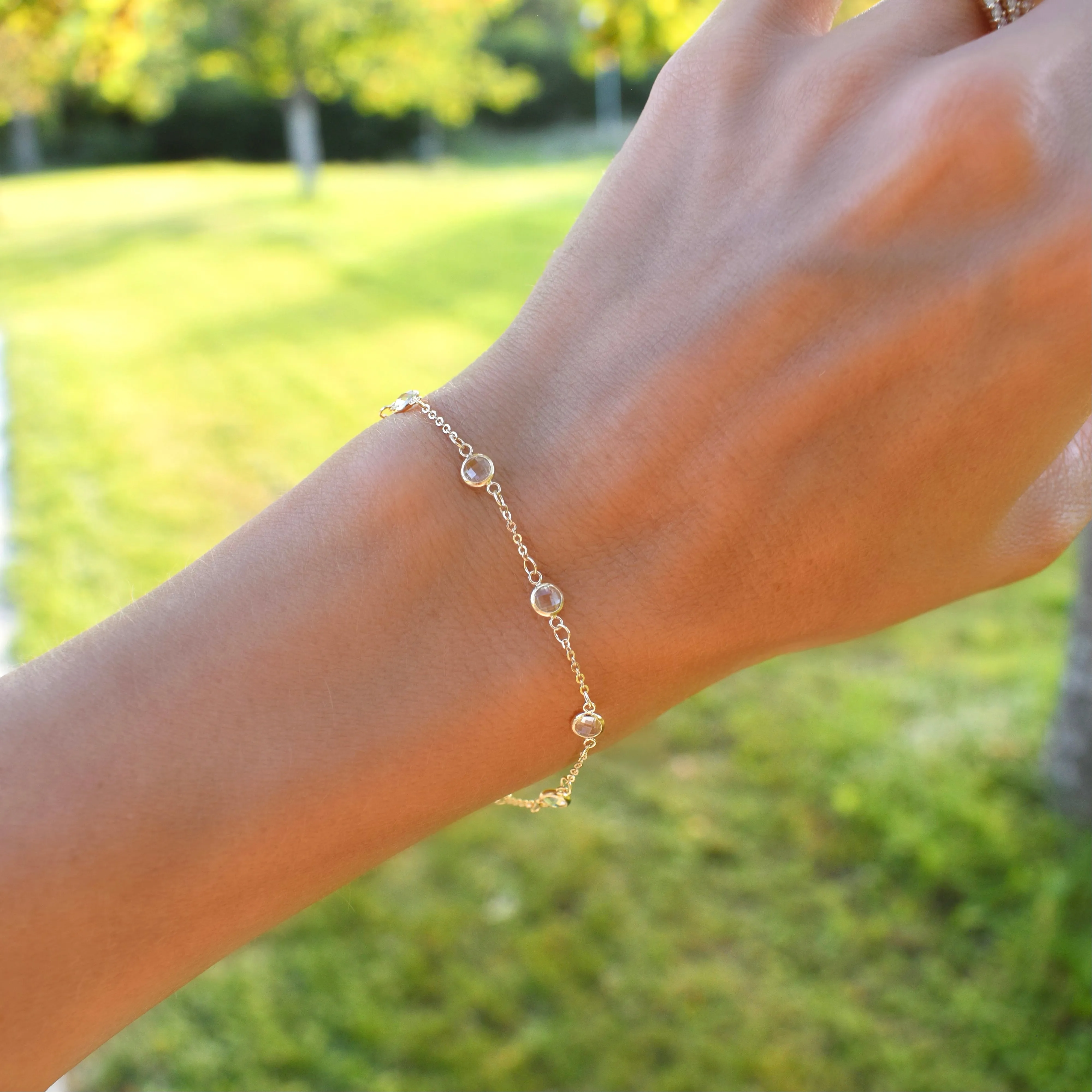 Bayberry 7 White Topaz Bracelet in 14k Gold (April) sold by Haverhill product image thumbnail 2