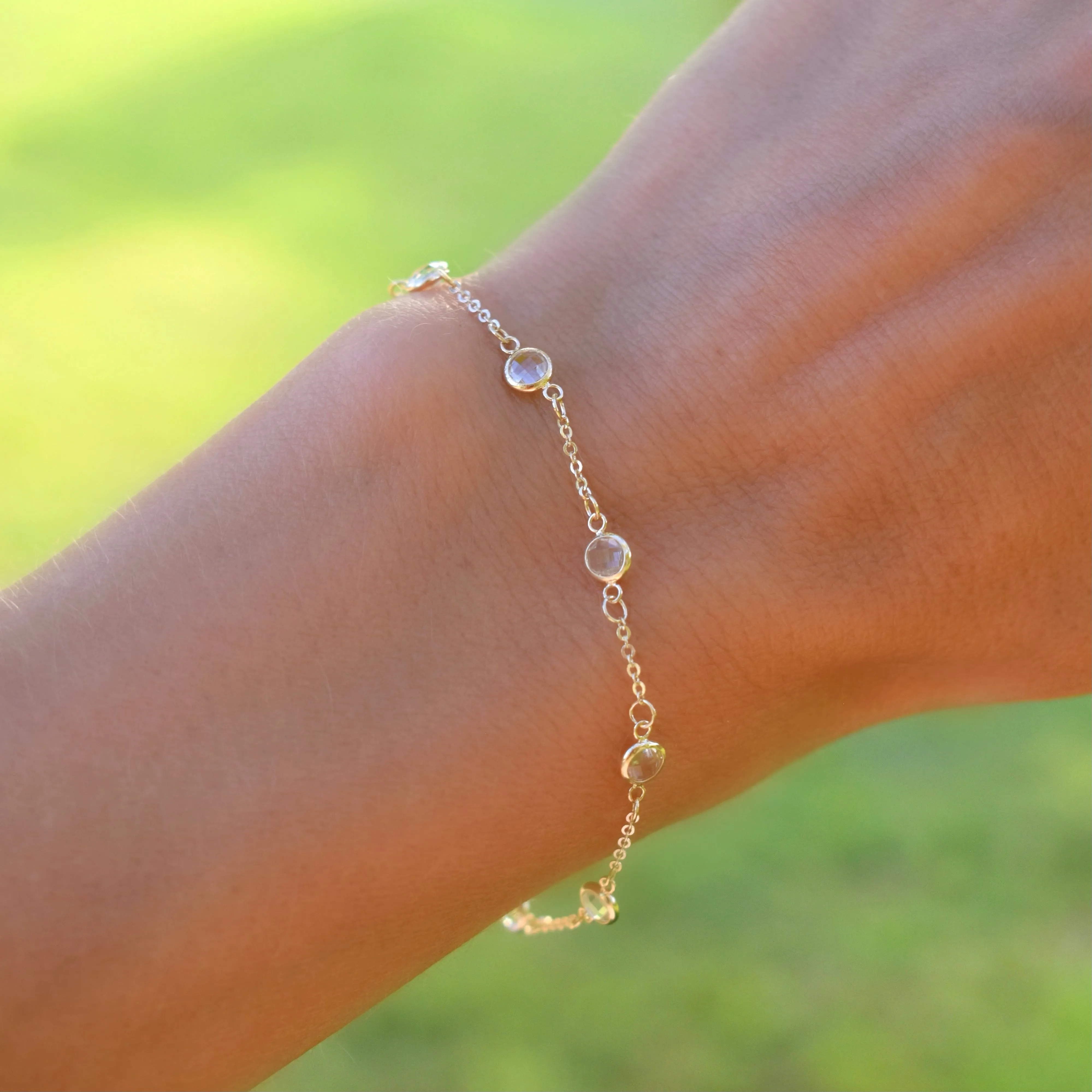 Bayberry 7 White Topaz Bracelet in 14k Gold (April) sold by Haverhill product image thumbnail 3