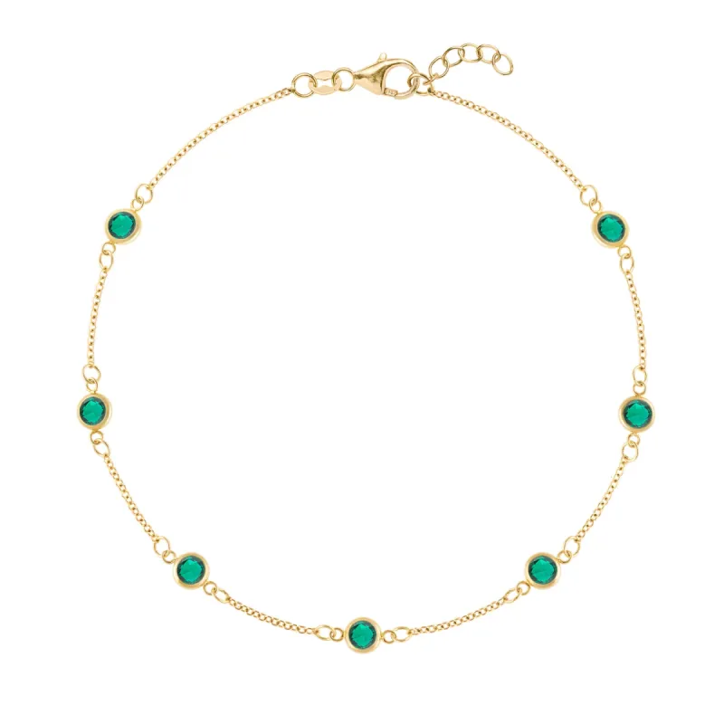 Bayberry 7 Emerald Bracelet in 14k Gold (May) sold by Haverhill