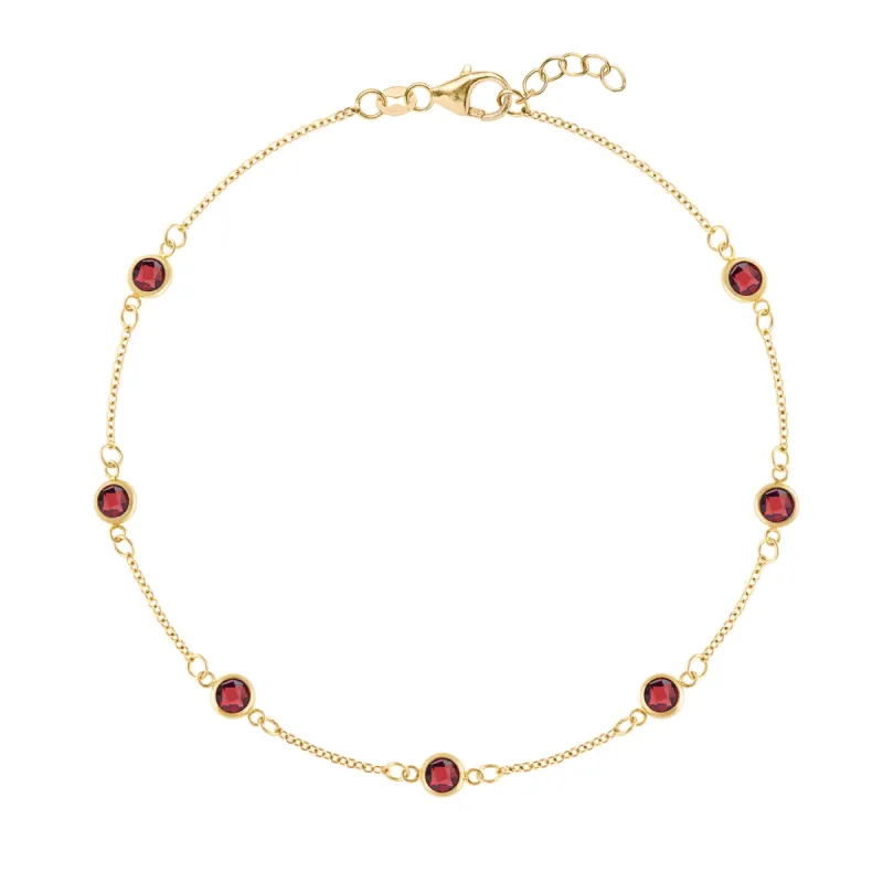Bayberry 7 Garnet Bracelet in 14k Gold (January) sold by Haverhill