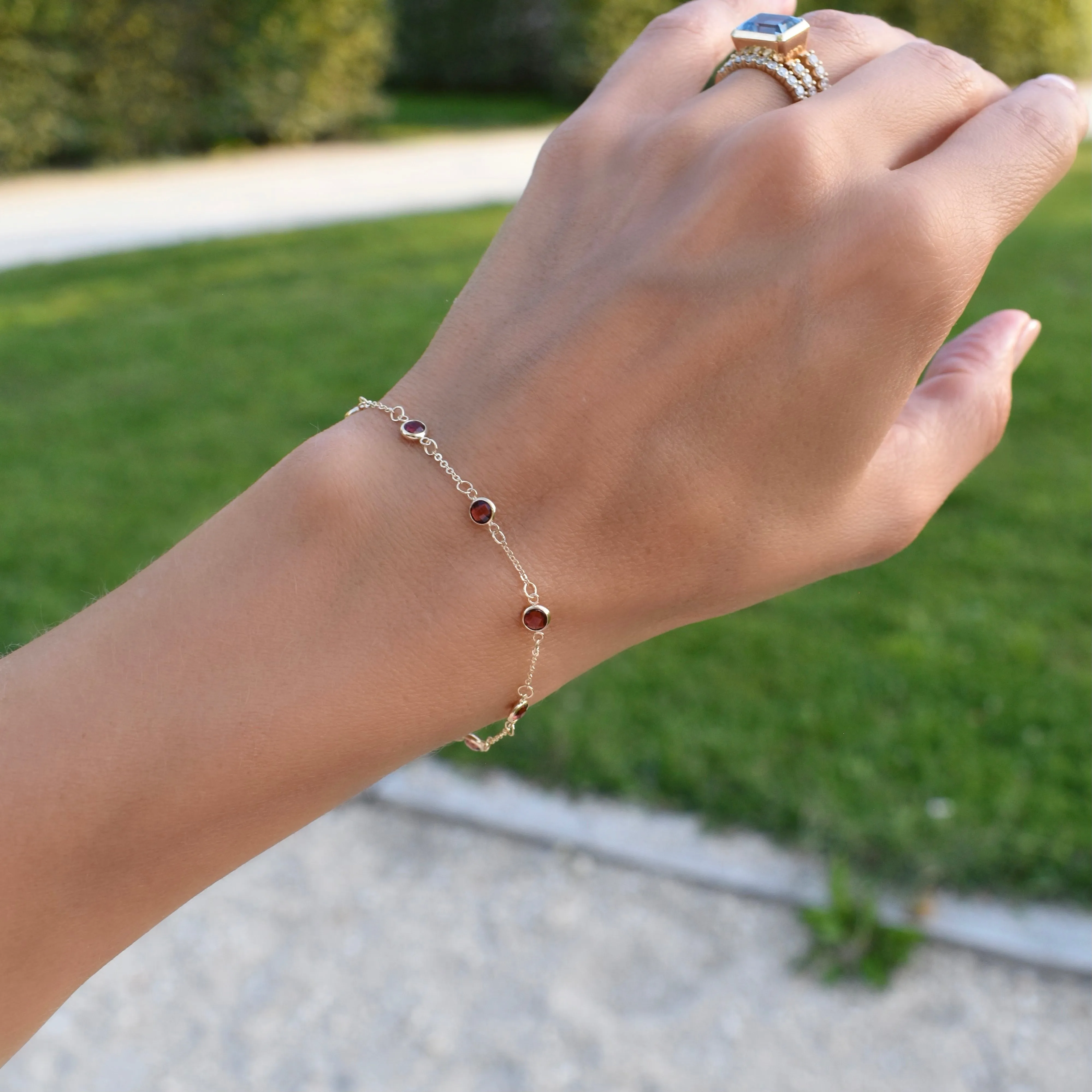 Bayberry 7 Garnet Bracelet in 14k Gold (January) sold by Haverhill product image thumbnail 2