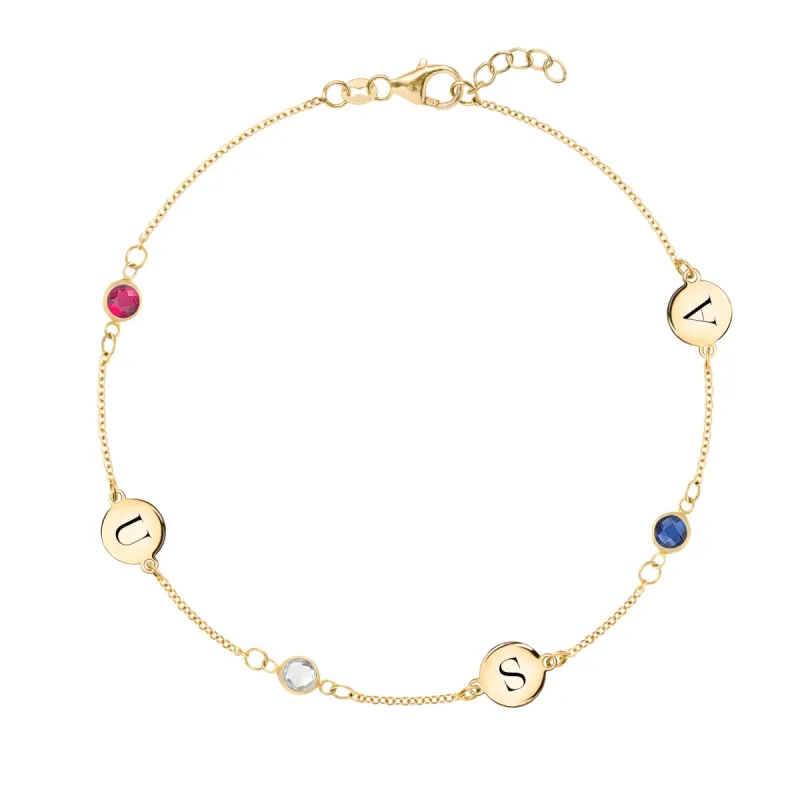Liberty Letter 3 Stone Bracelet sold by Haverhill
