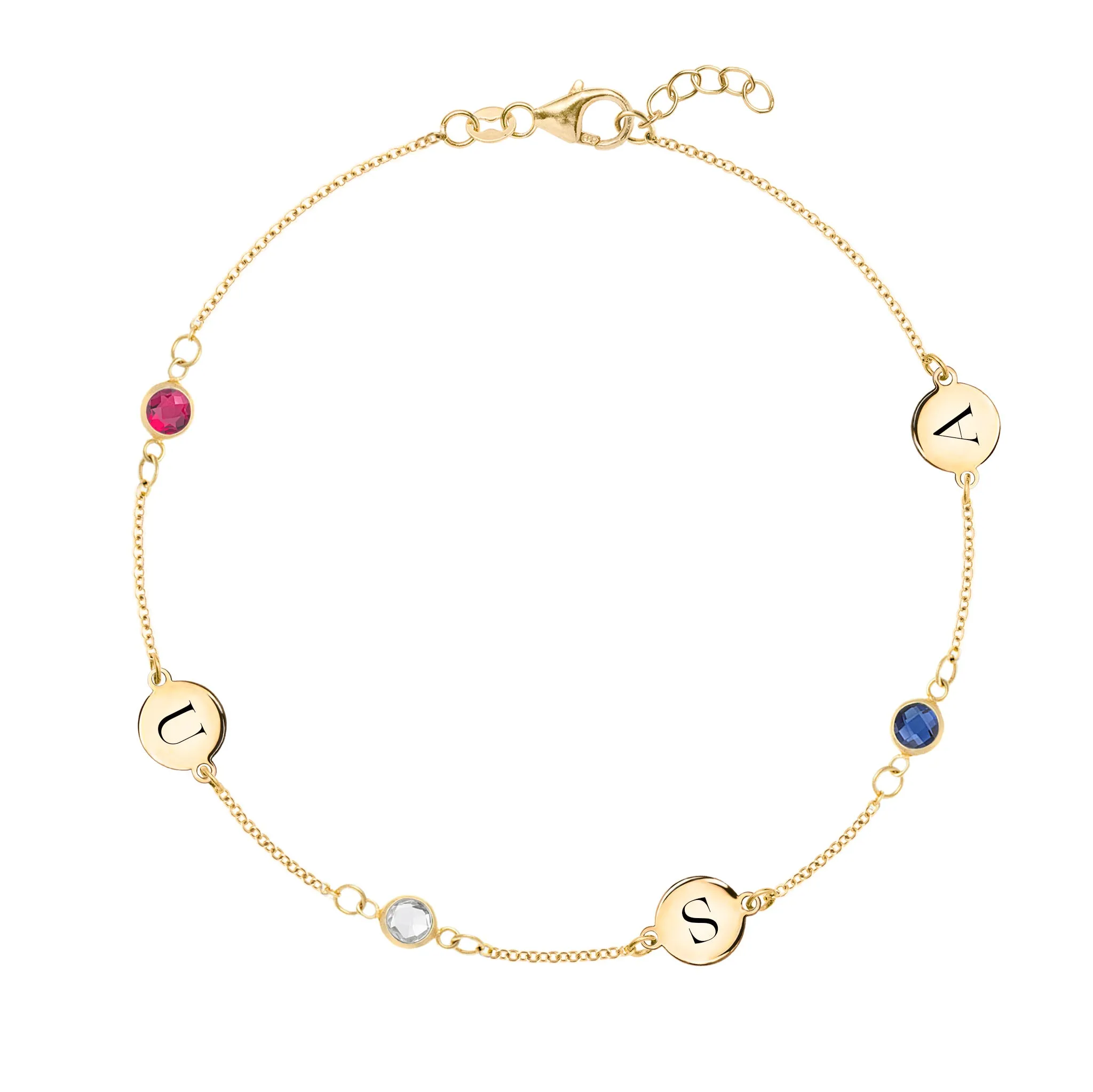 Liberty Letter 3 Stone Bracelet sold by Haverhill