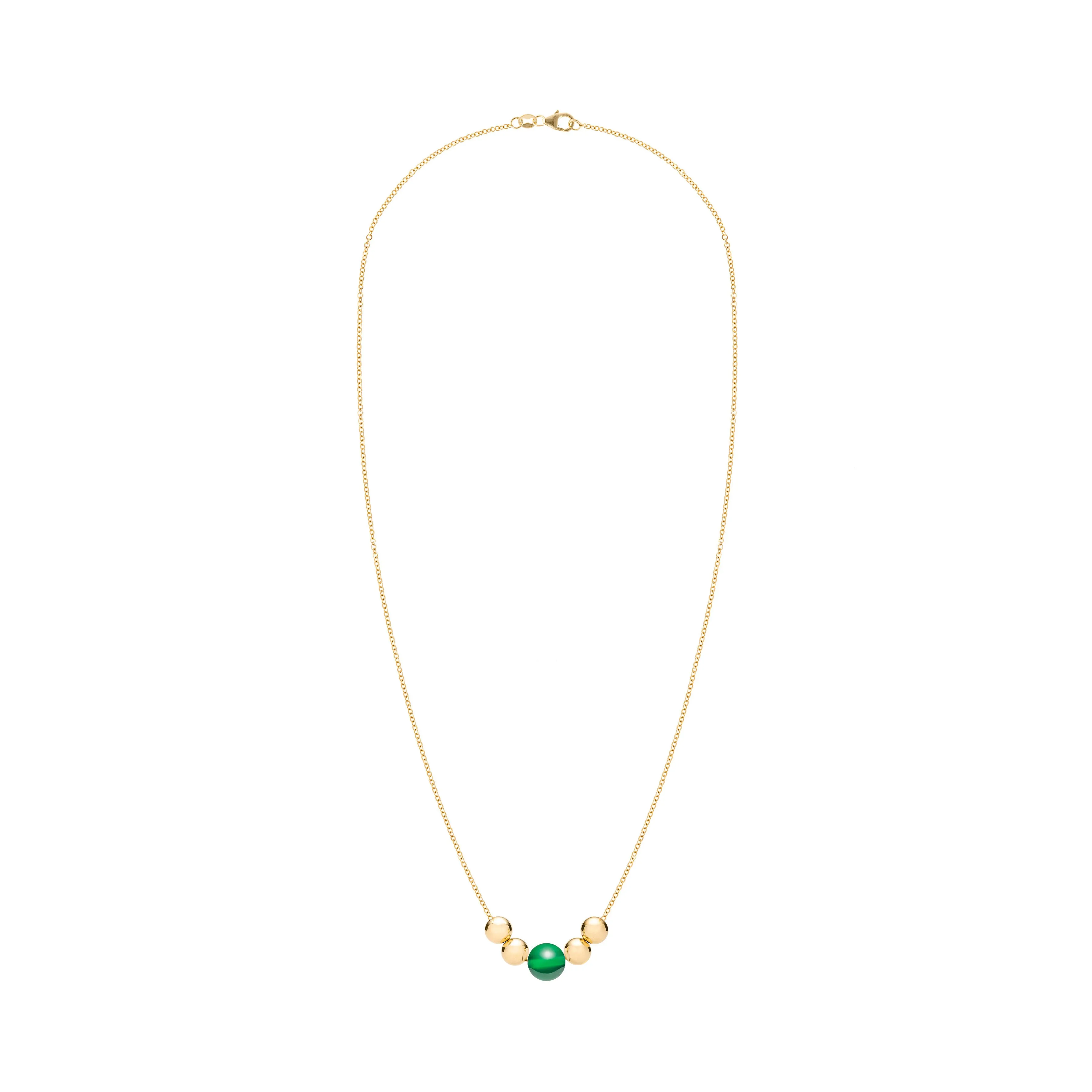 Bristol Bead Green Agate Necklace in 14k Gold (May) sold by Haverhill product image thumbnail 4