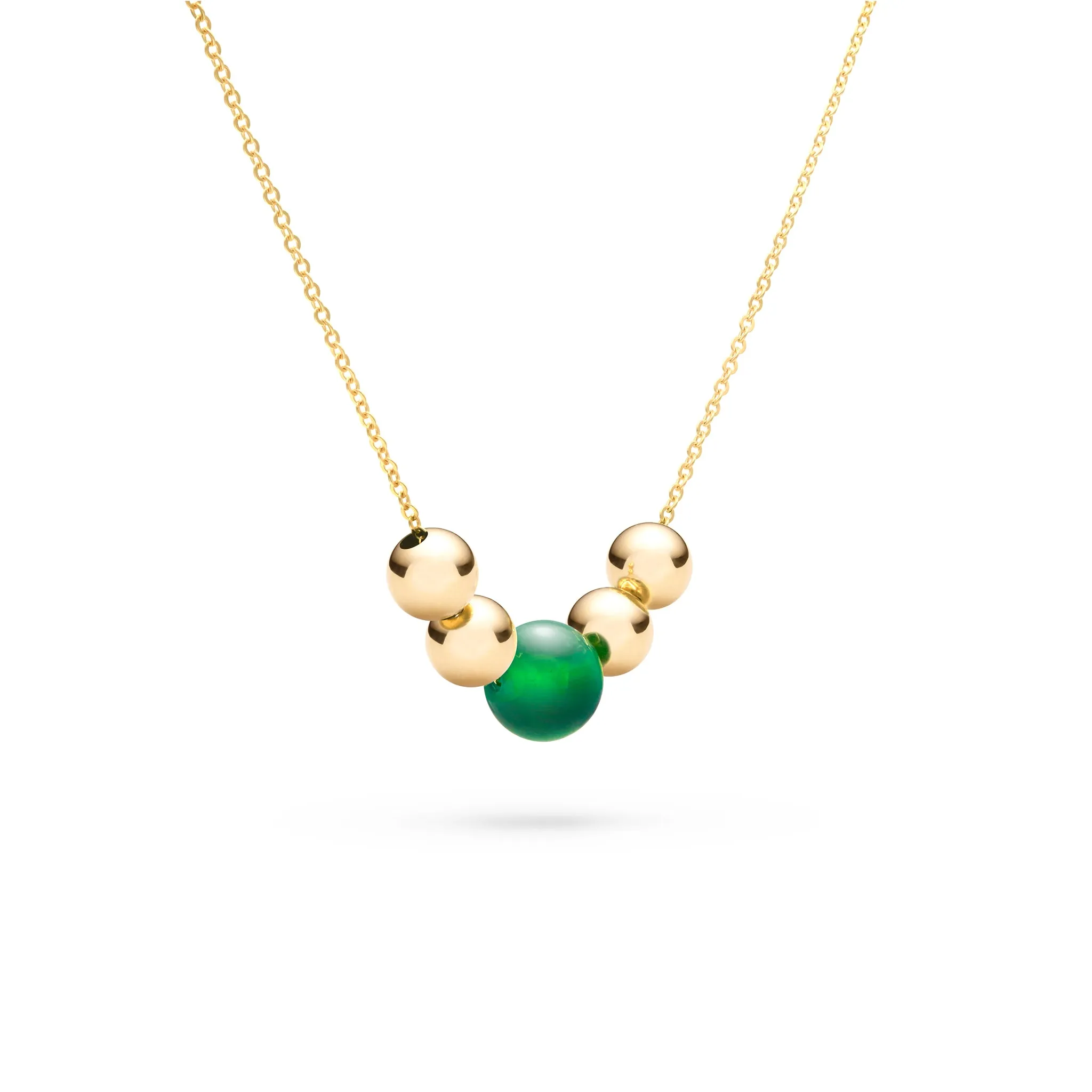Bristol Bead Green Agate Necklace in 14k Gold (May) sold by Haverhill product image thumbnail 5