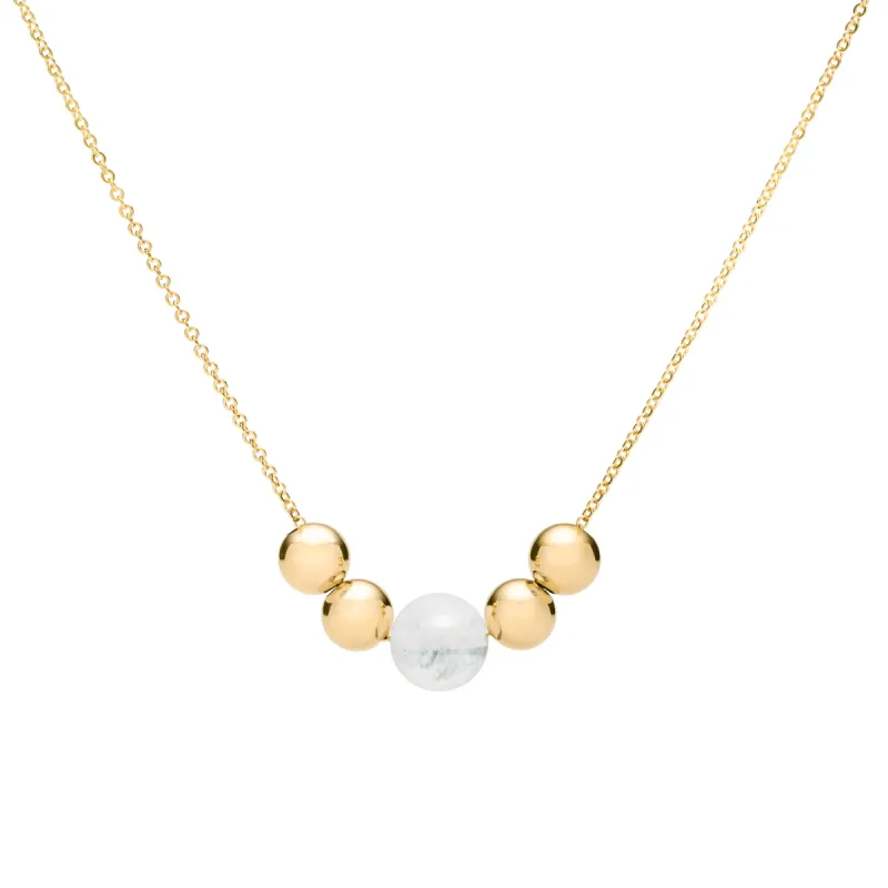 Bristol Bead Clear Quartz Necklace in 14k Gold (April) sold by Haverhill