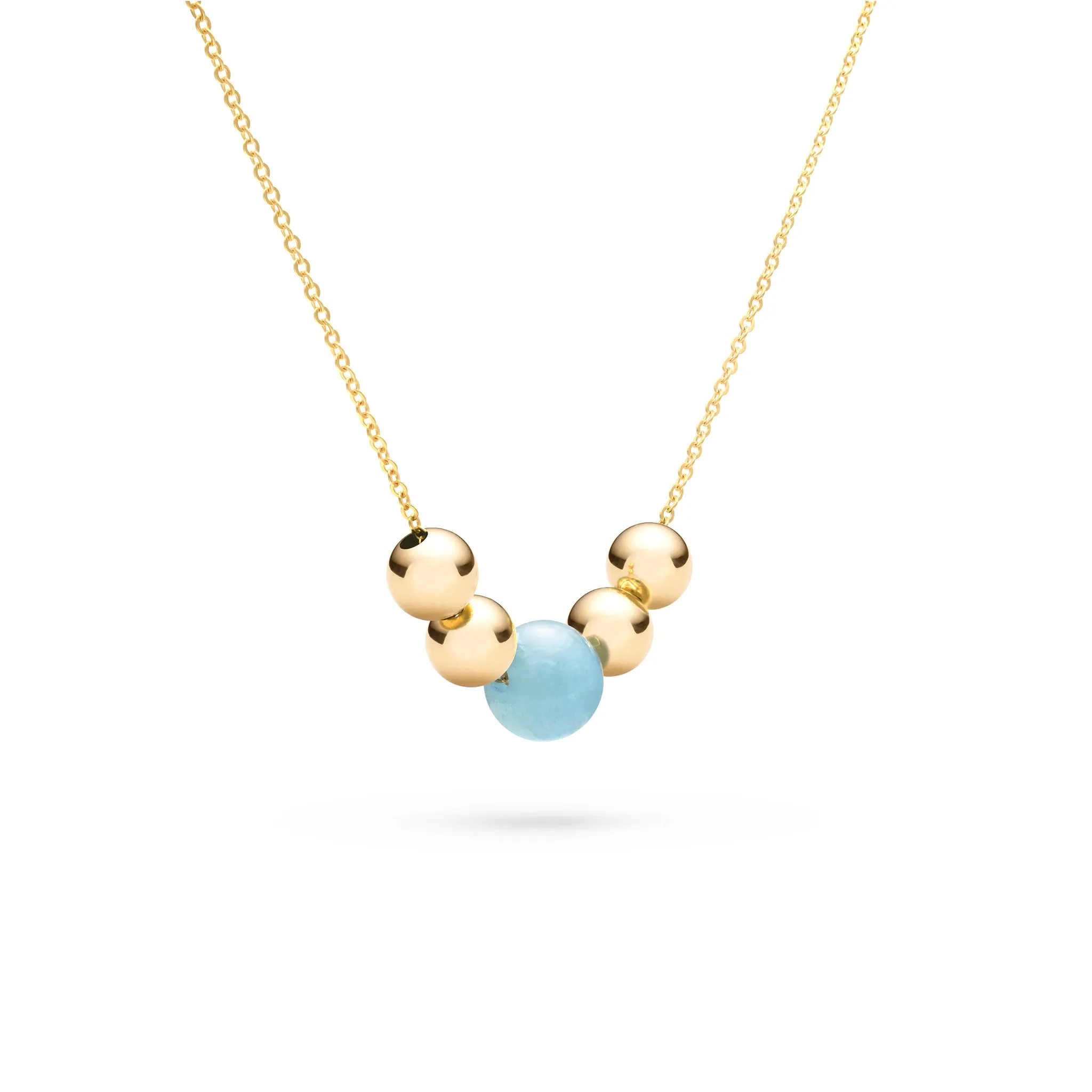 Bristol Bead Milky Aquamarine Necklace in 14k Gold (March) sold by Haverhill product image thumbnail 4