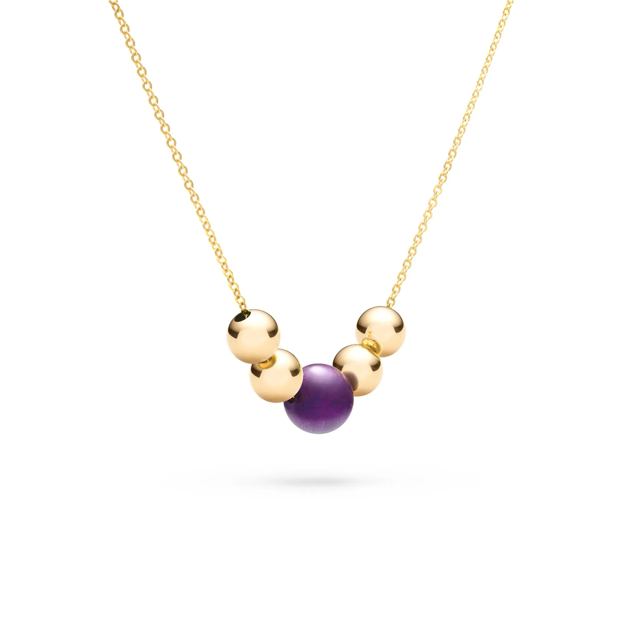 Bristol Bead Amethyst Necklace in 14k Gold (February) sold by Haverhill product image thumbnail 4