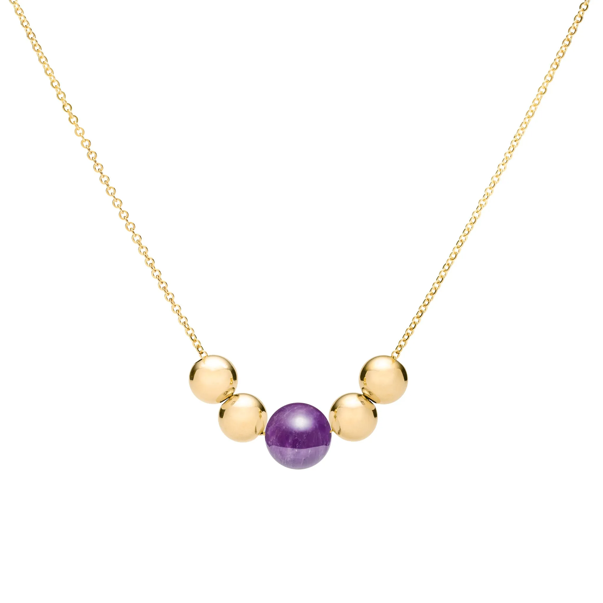 Bristol Bead Amethyst Necklace in 14k Gold (February) sold by Haverhill