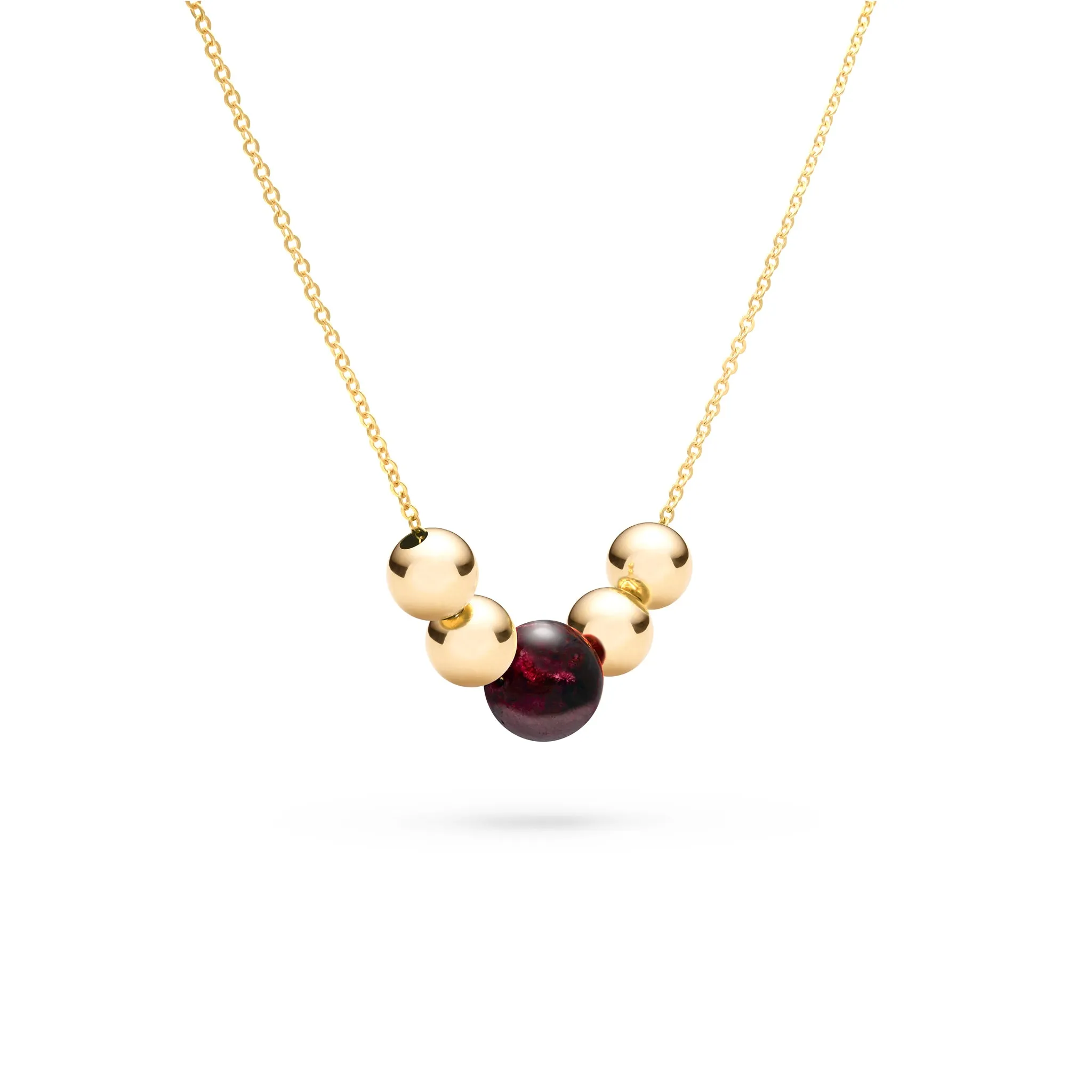 Bristol Bead Garnet Necklace in 14k Gold (January) sold by Haverhill product image thumbnail 4