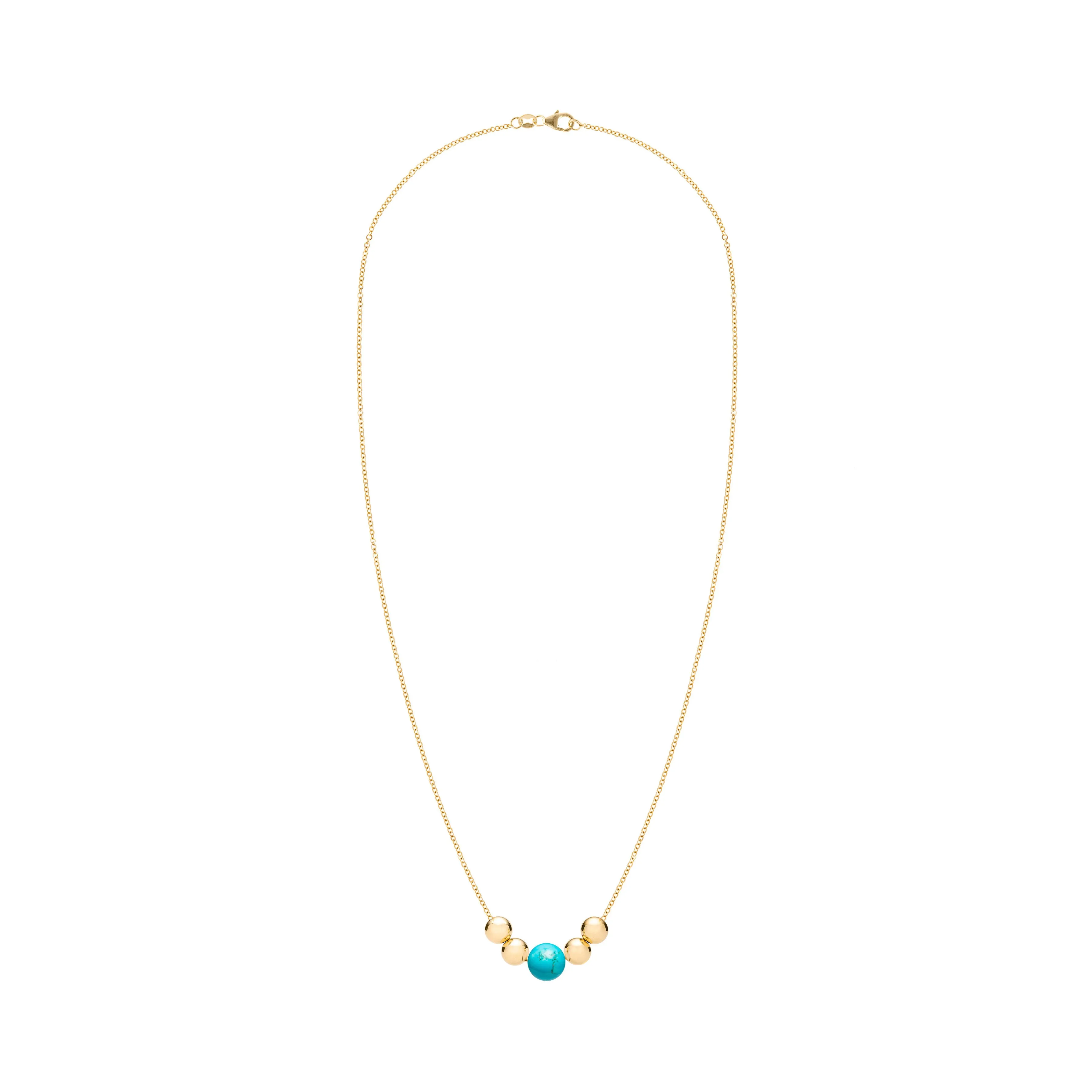 Bristol Bead Turquoise Necklace in 14k Gold (December) sold by Haverhill product image thumbnail 4