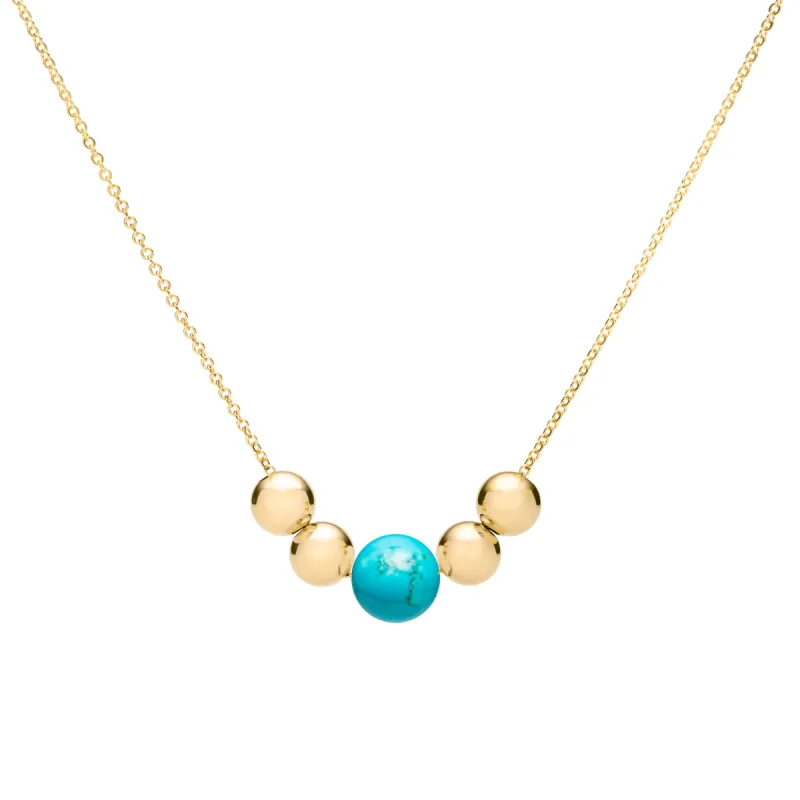 Bristol Bead Turquoise Necklace in 14k Gold (December) sold by Haverhill
