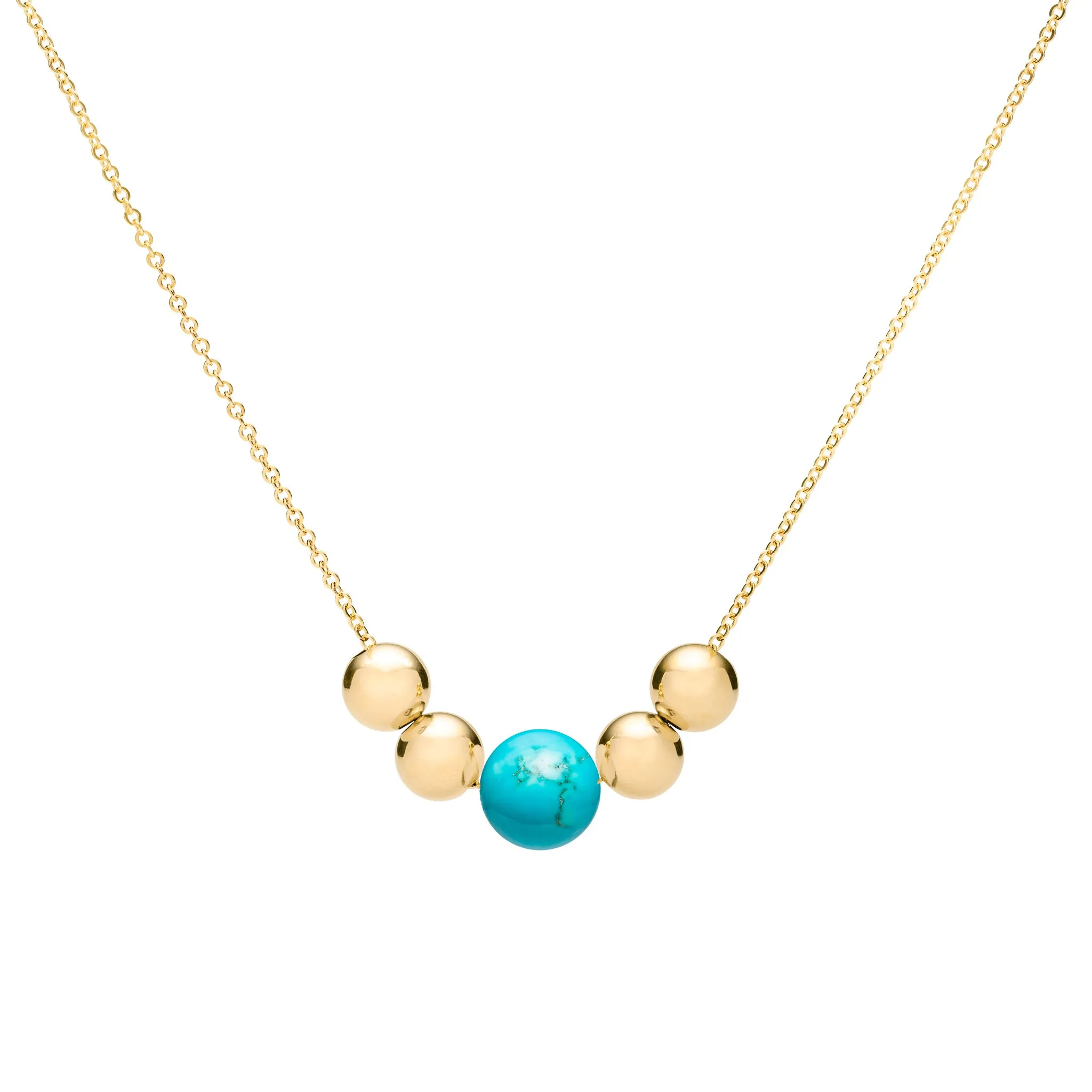 Bristol Bead Turquoise Necklace in 14k Gold (December) sold by Haverhill