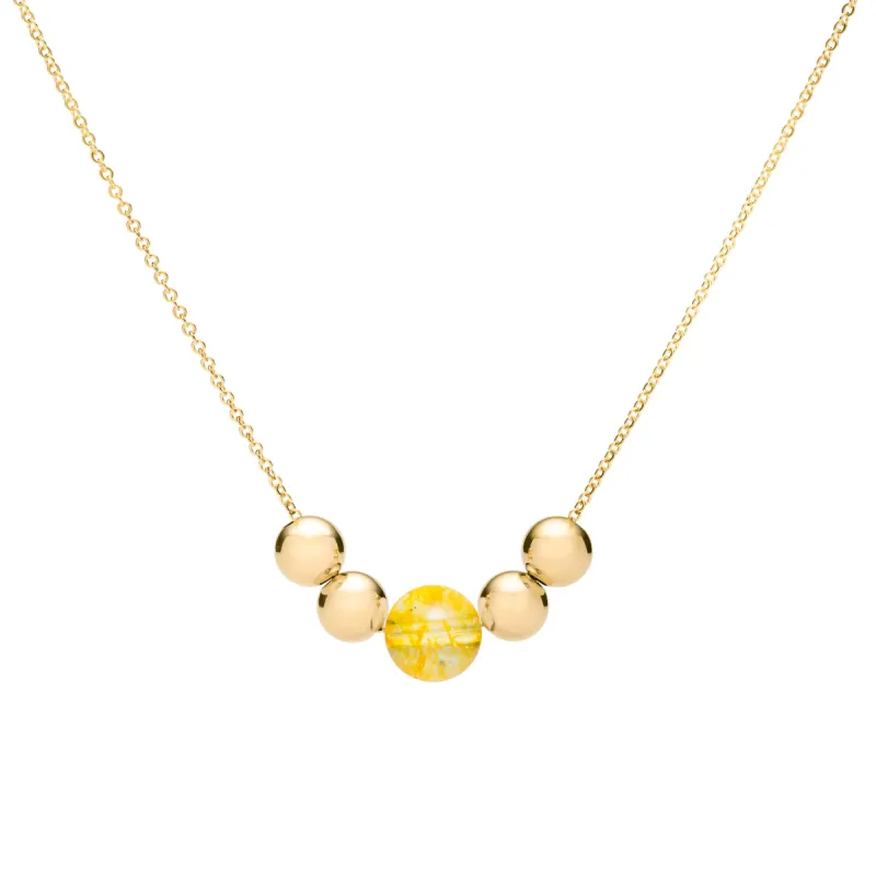 Bristol Bead Citrine Necklace in 14k Gold (November) sold by Haverhill