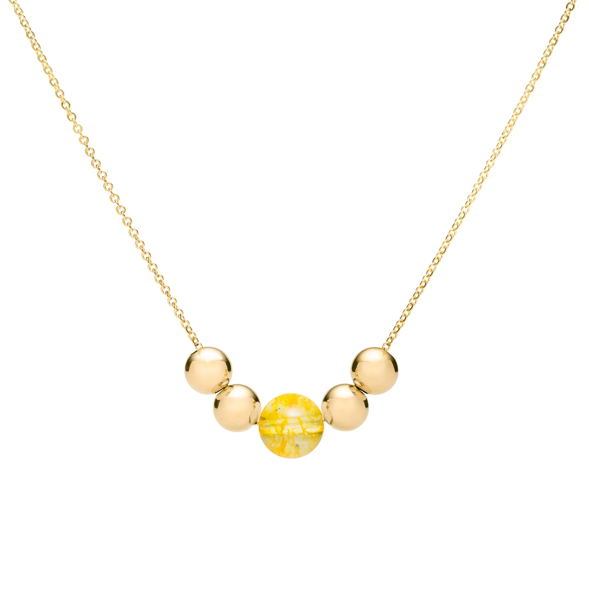Bristol Bead Citrine Necklace in 14k Gold (November) sold by Haverhill