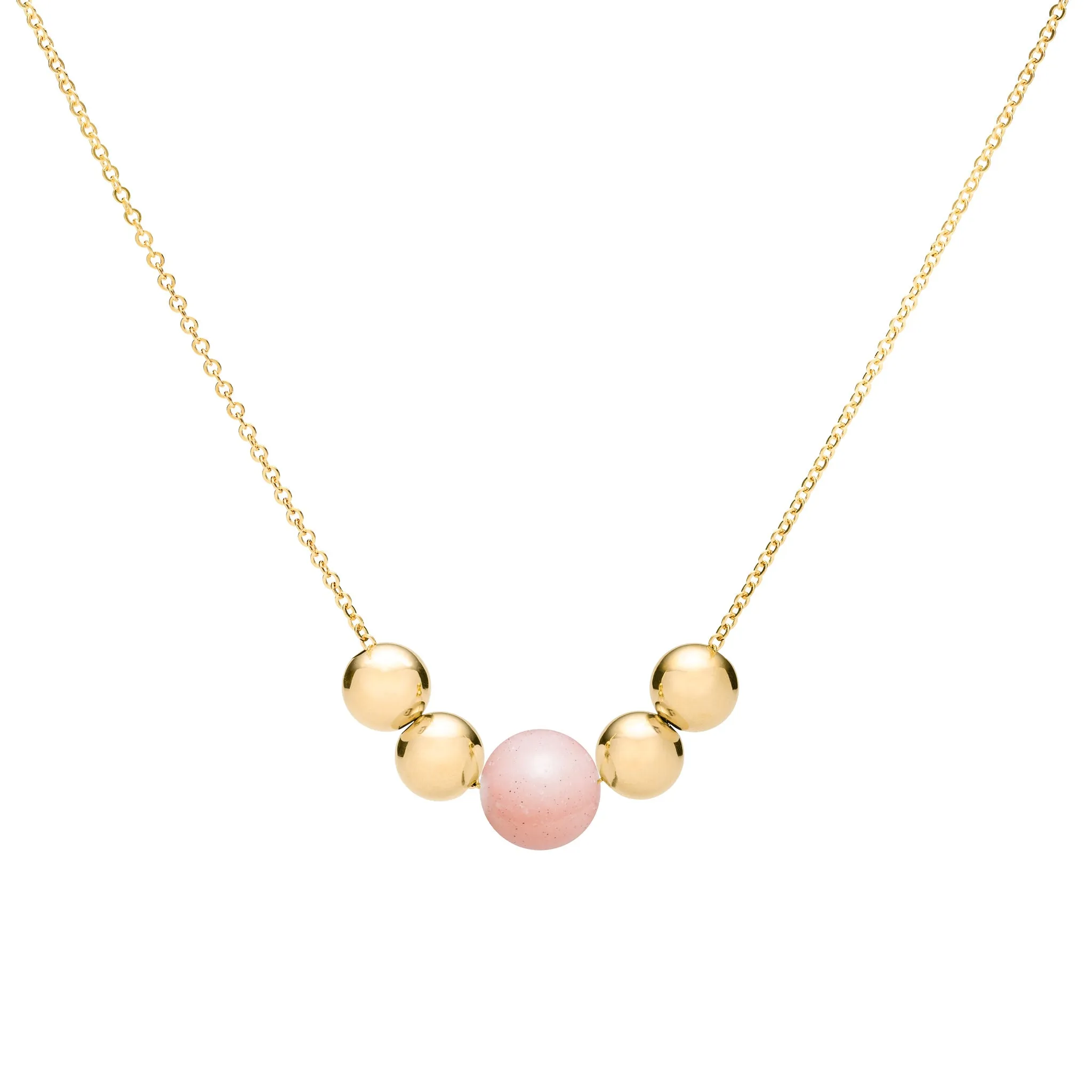 Bristol Bead Pink Opal Necklace in 14k Gold (October) sold by Haverhill