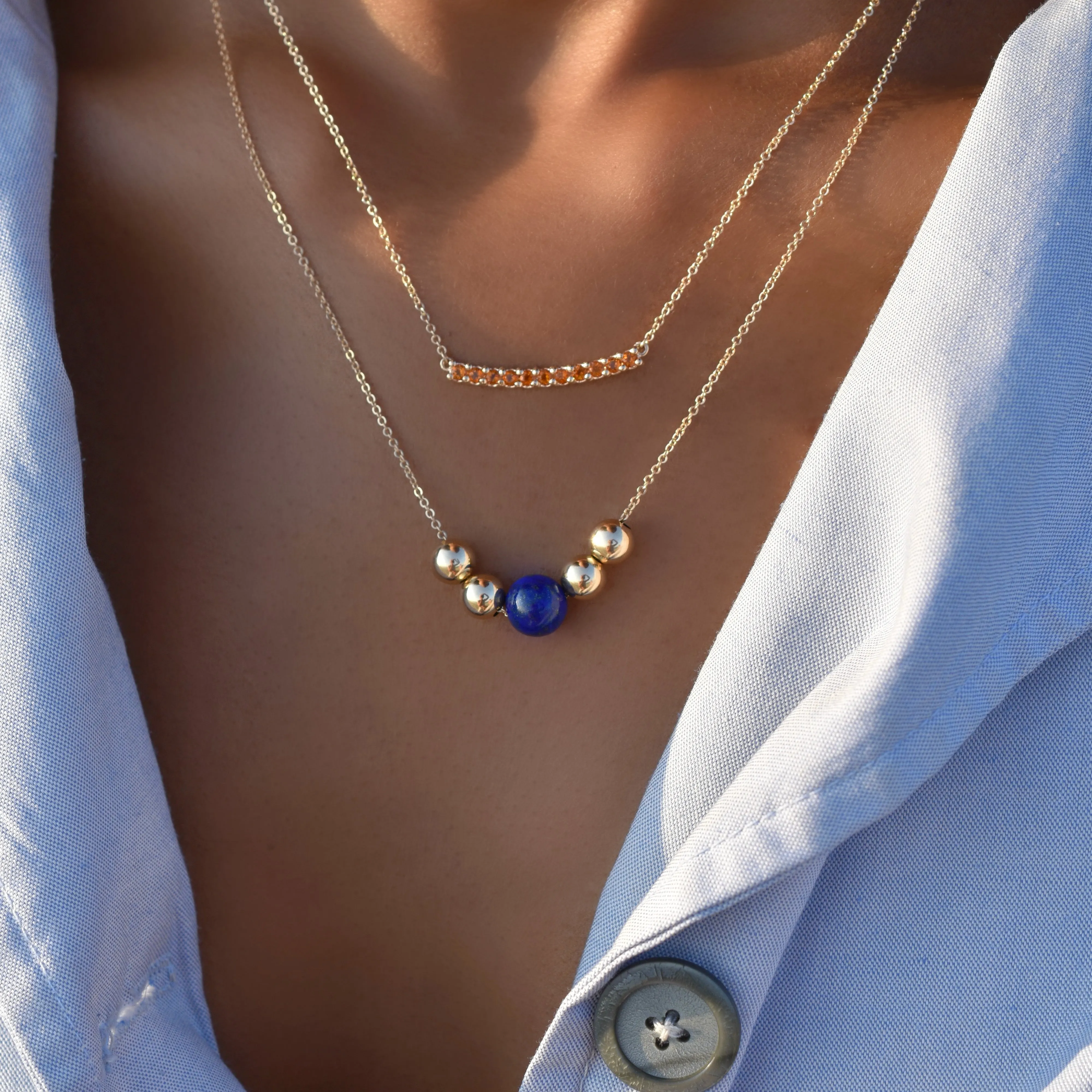 Bristol Bead Lapis Necklace in 14k Gold (September) sold by Haverhill product image thumbnail 2