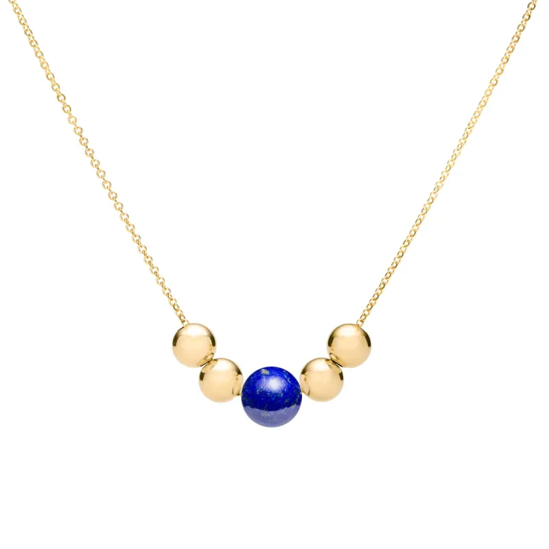Bristol Bead Lapis Necklace in 14k Gold (September) sold by Haverhill