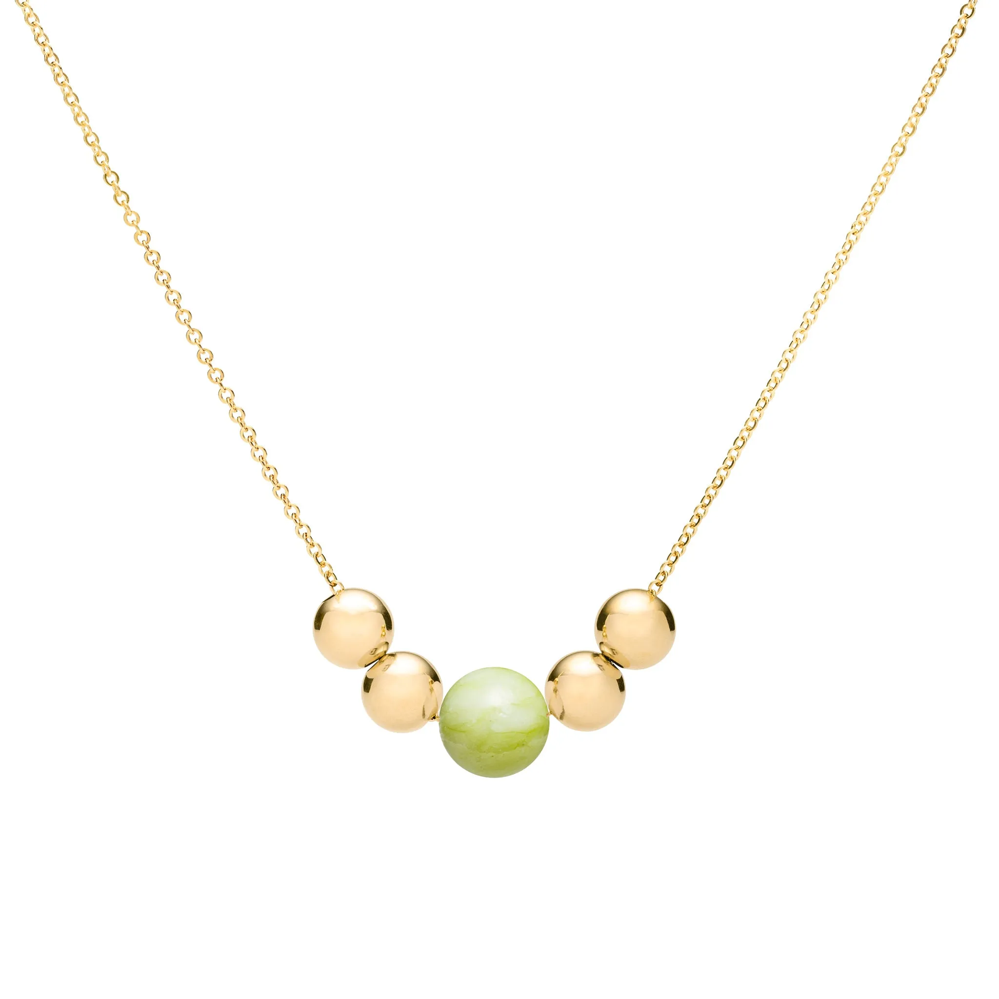 Bristol Bead Peridot Necklace in 14k Gold (August) sold by Haverhill
