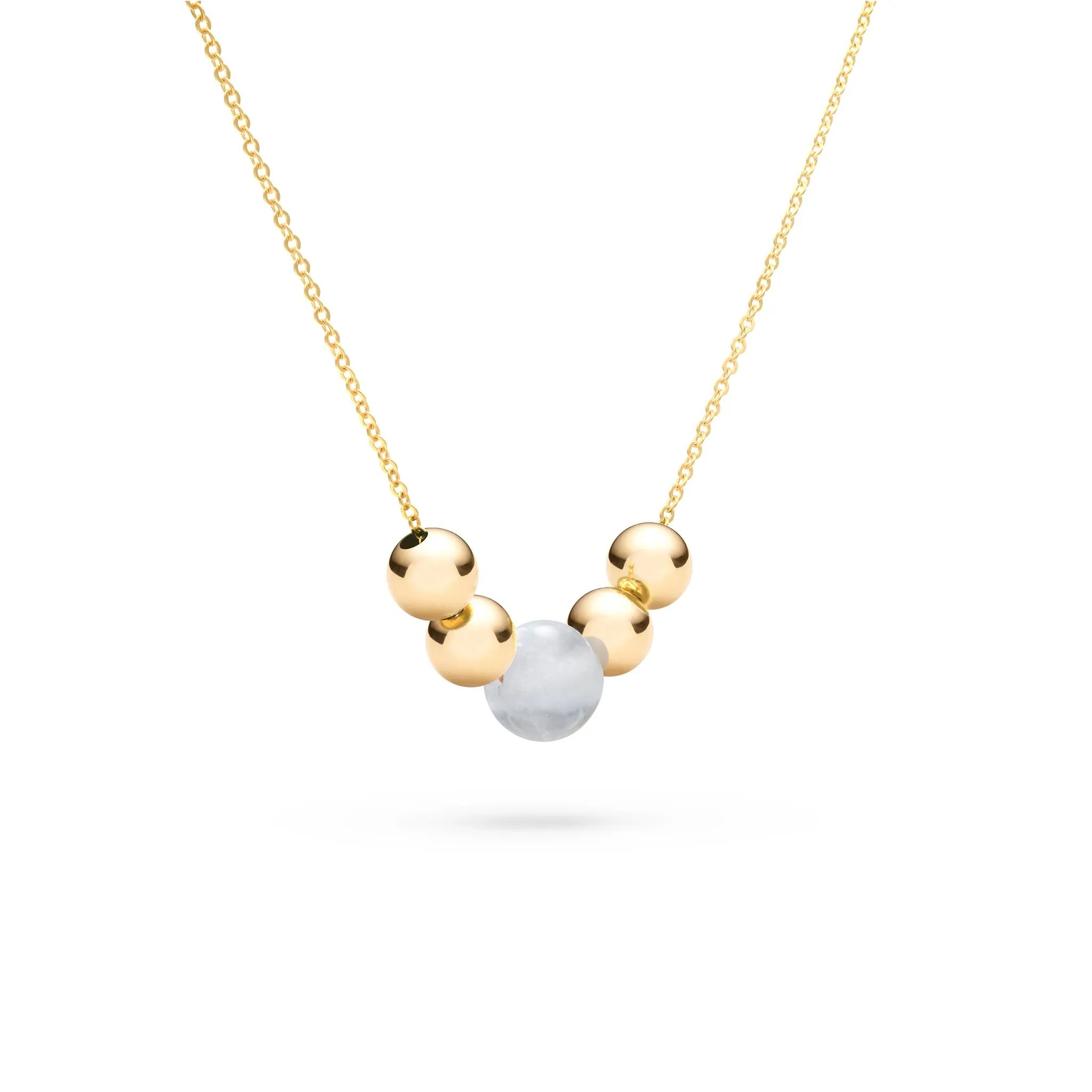 Bristol Bead Rainbow Moonstone Necklace in 14k Gold (June) sold by Haverhill product image thumbnail 4
