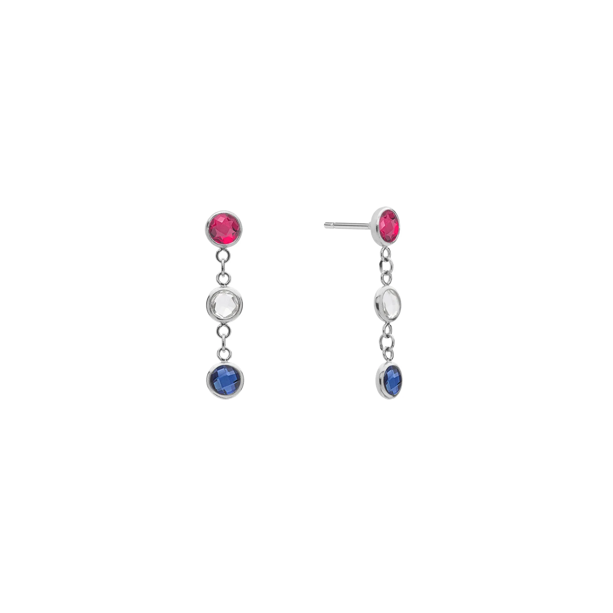 Liberty 3 Stone Earrings in 14k Gold sold by Haverhill product image thumbnail 4