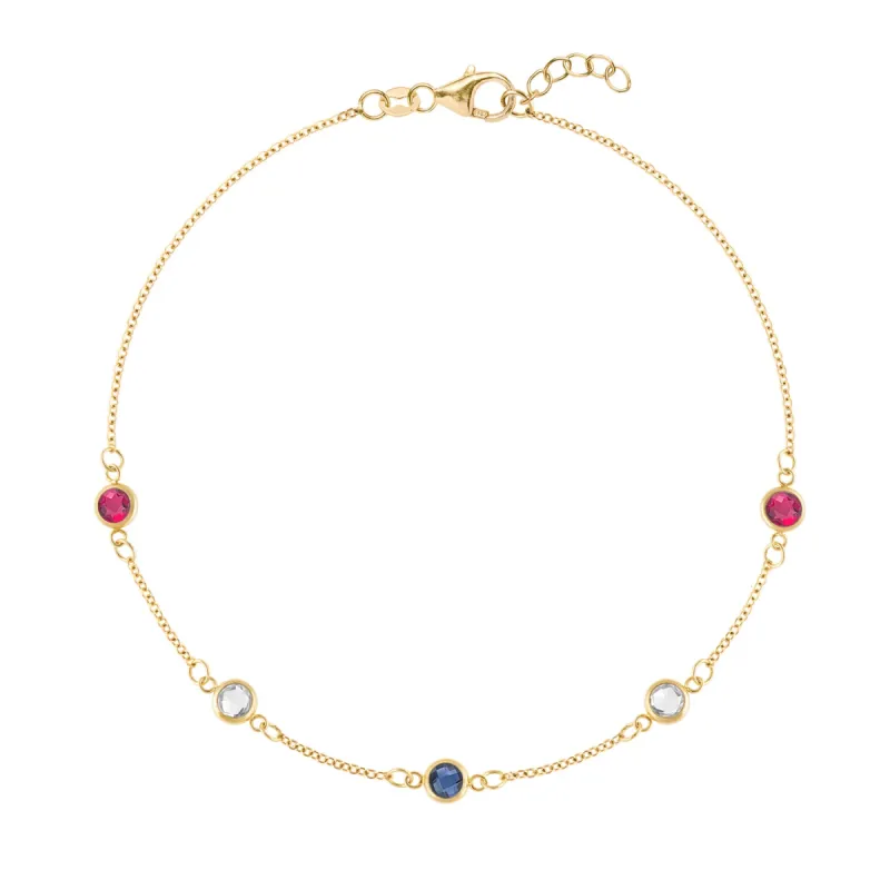 Liberty 5 Stone Bracelet in 14k Gold sold by Haverhill