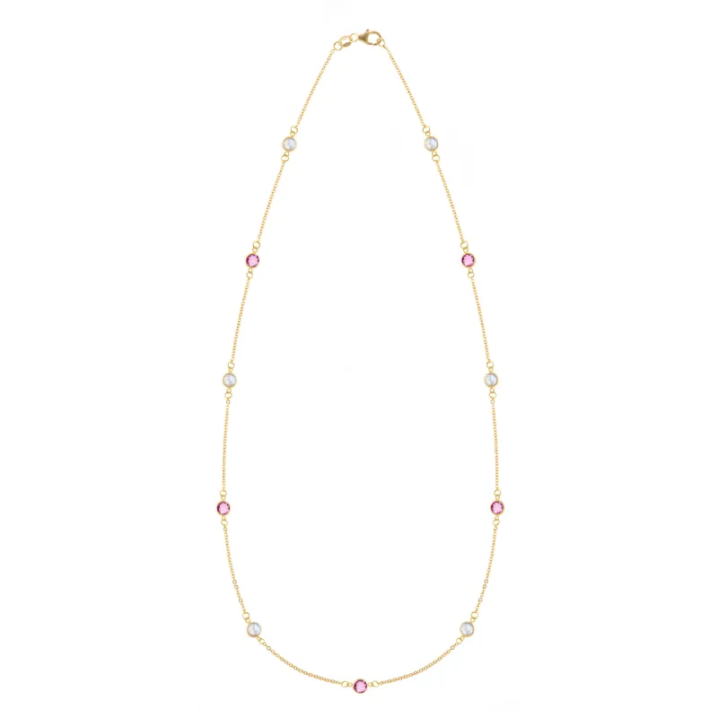 Pink Awareness Bayberry Necklace in 14k Gold sold by Haverhill