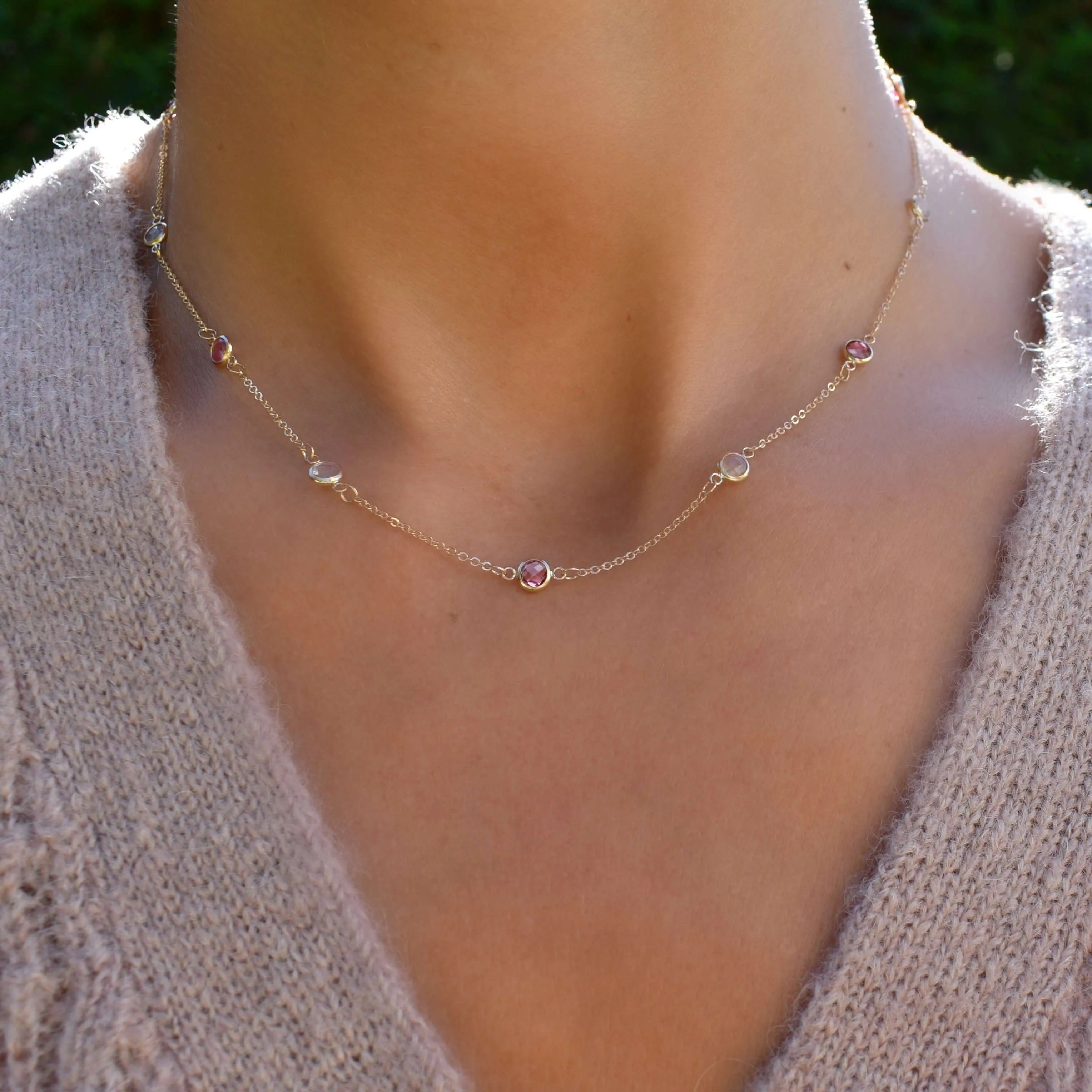 Pink Awareness Bayberry Necklace in 14k Gold sold by Haverhill product image thumbnail 3