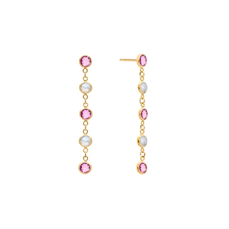 Pink Awareness Newport Earrings in 14k Gold sold by Haverhill