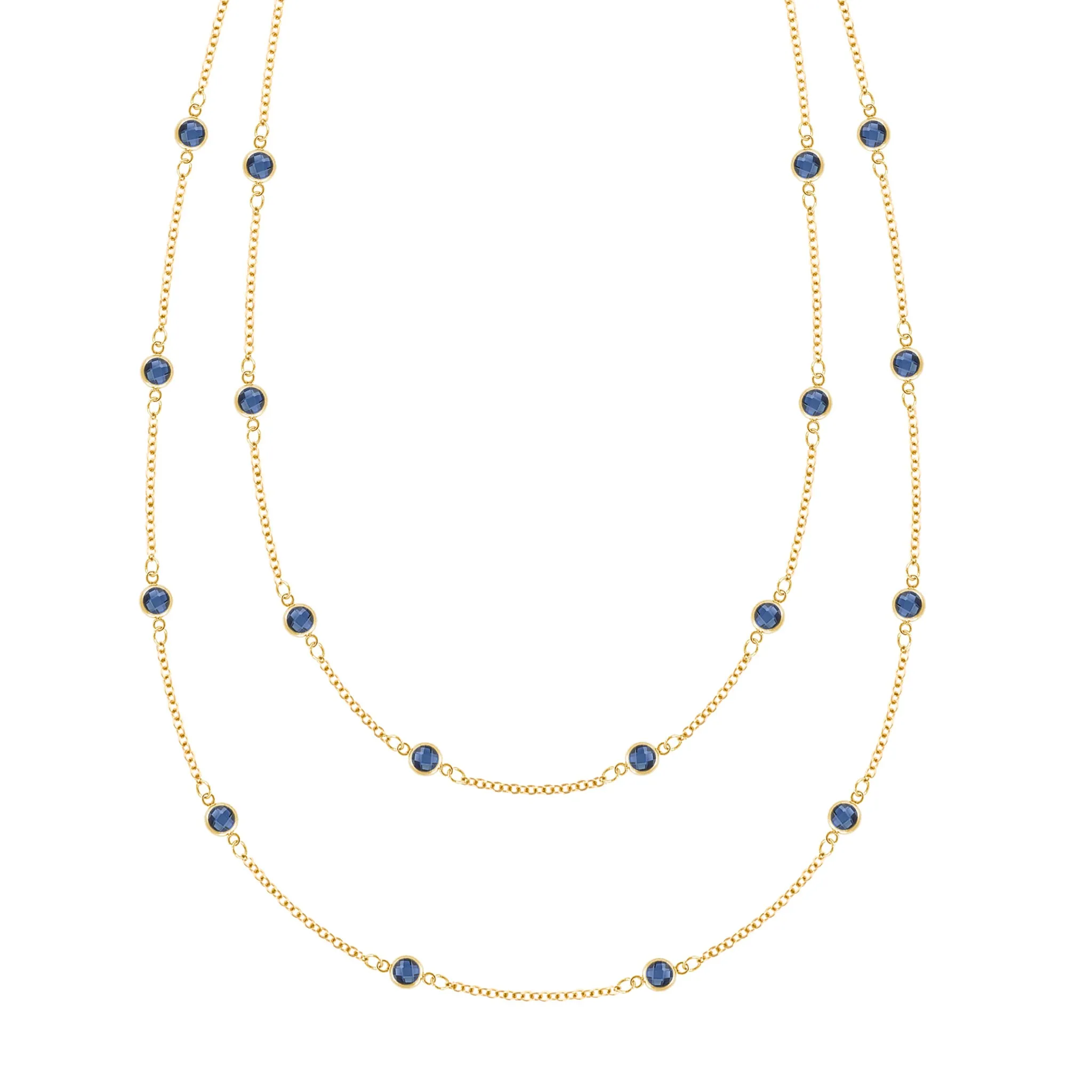 Bayberry Sapphire Long Necklace in 14k Gold (September) sold by Haverhill