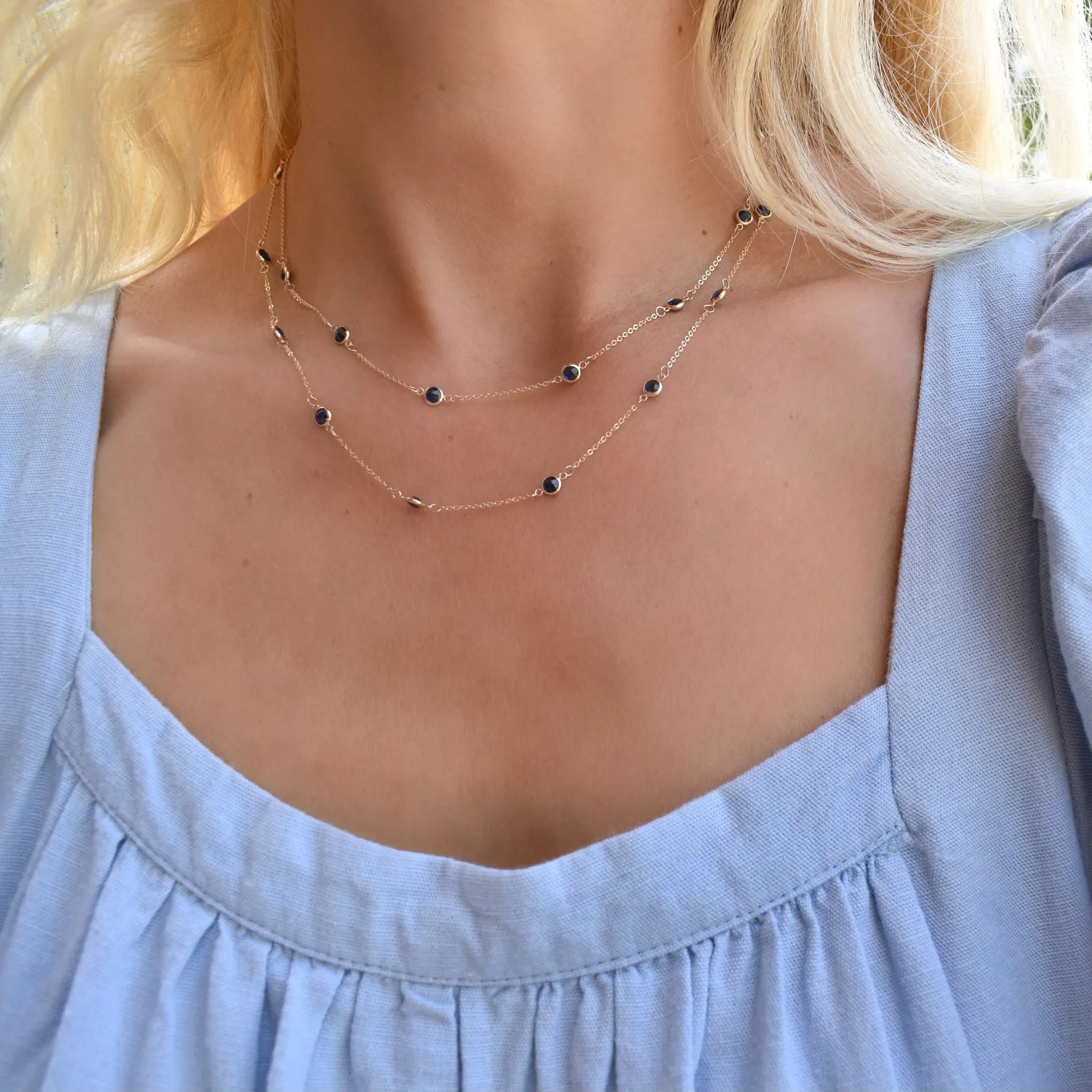 Bayberry Sapphire Long Necklace in 14k Gold (September) sold by Haverhill product image thumbnail 3