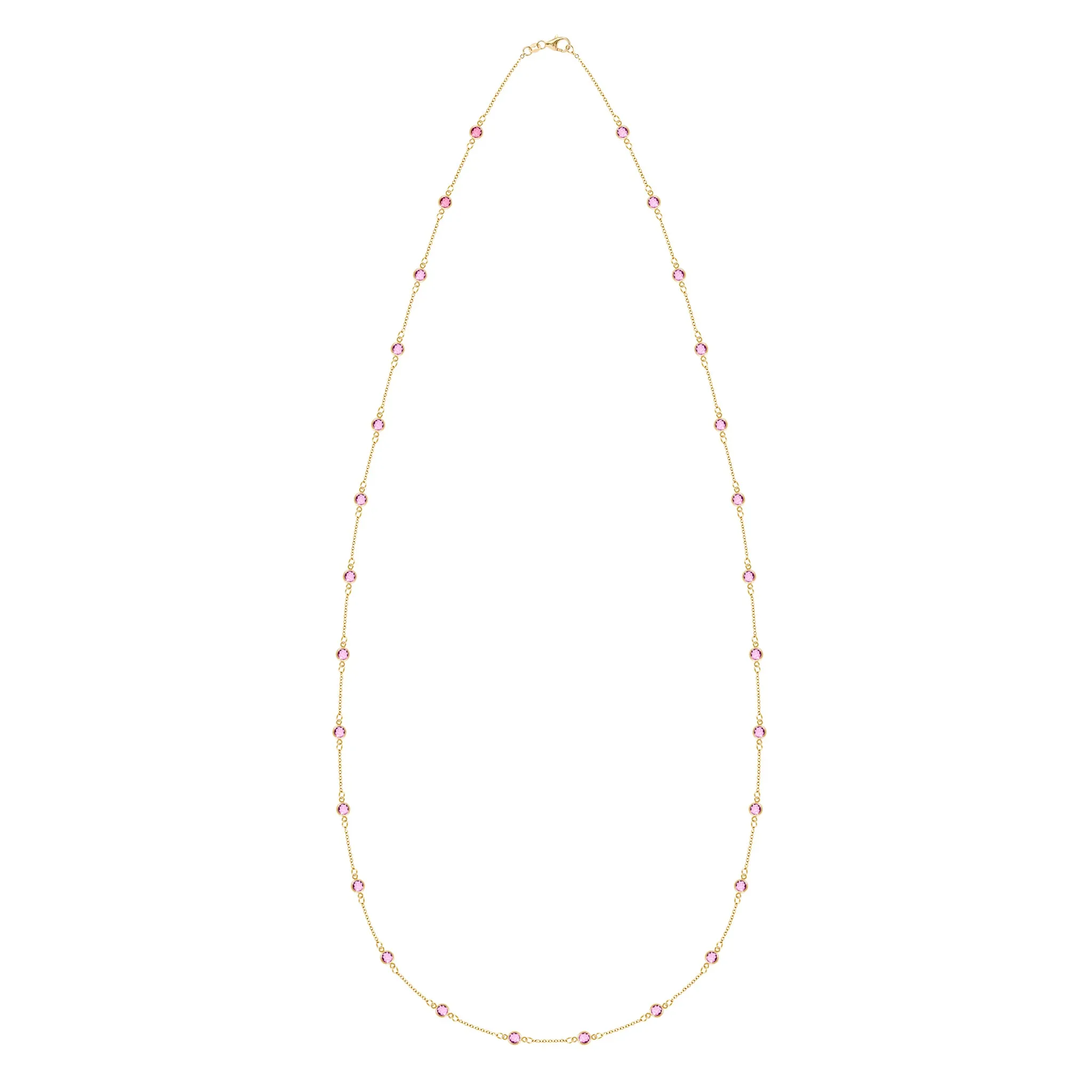 Bayberry Pink Sapphire Long Necklace in 14k Gold (October) sold by Haverhill product image thumbnail 4