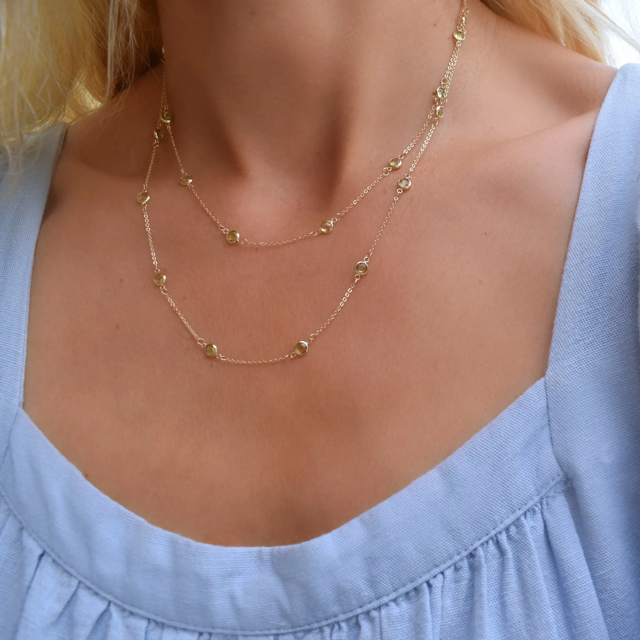 Bayberry Peridot Long Necklace in 14k Gold (August) sold by Haverhill product image thumbnail 2