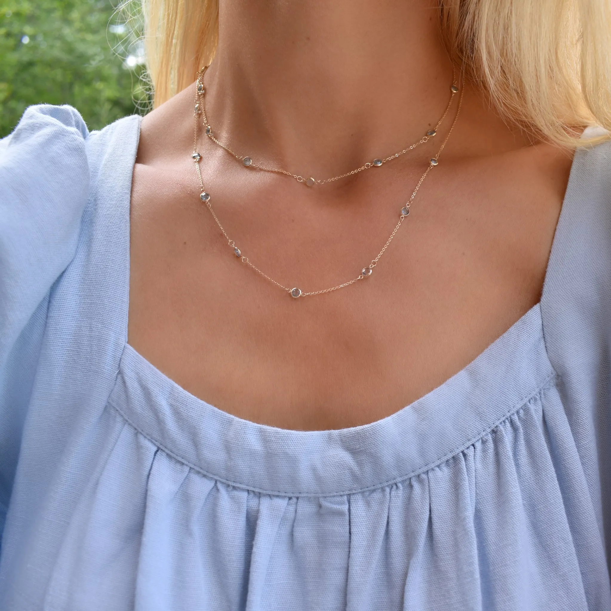 Bayberry Nantucket Blue Topaz Long Necklace in 14k Gold (December) sold by Haverhill product image thumbnail 3