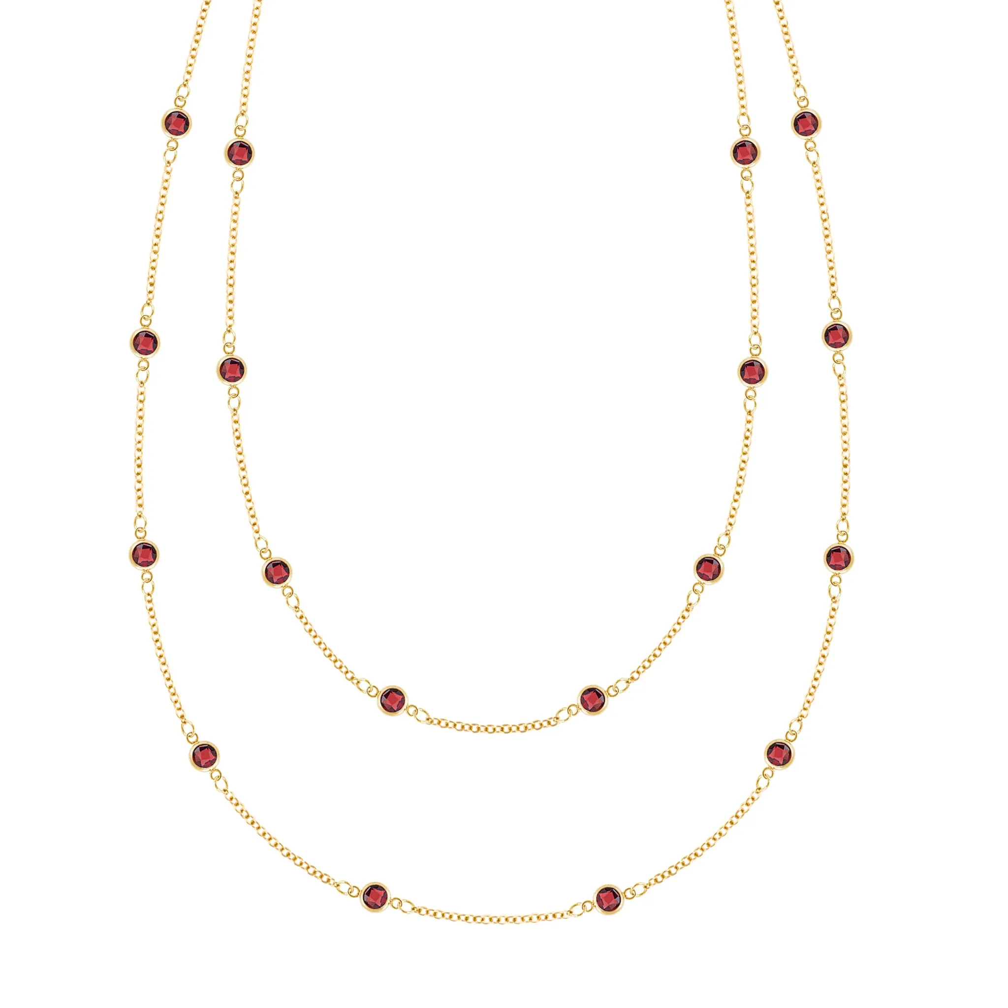 Bayberry Garnet Long Necklace in 14k Gold (January) sold by Haverhill