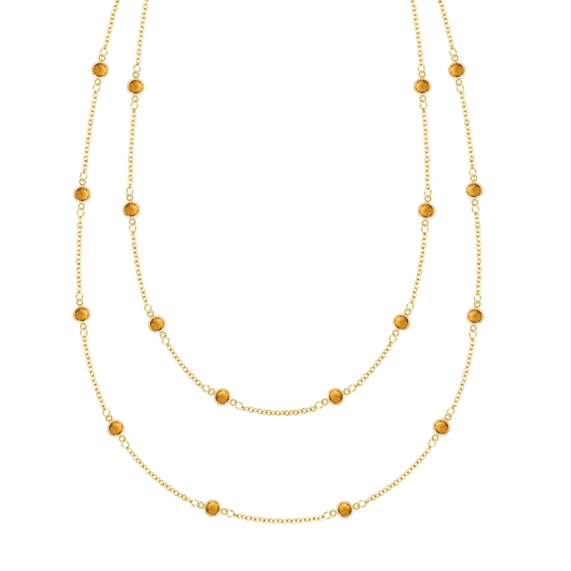 Bayberry Citrine Long Necklace in 14k Gold (November) sold by Haverhill