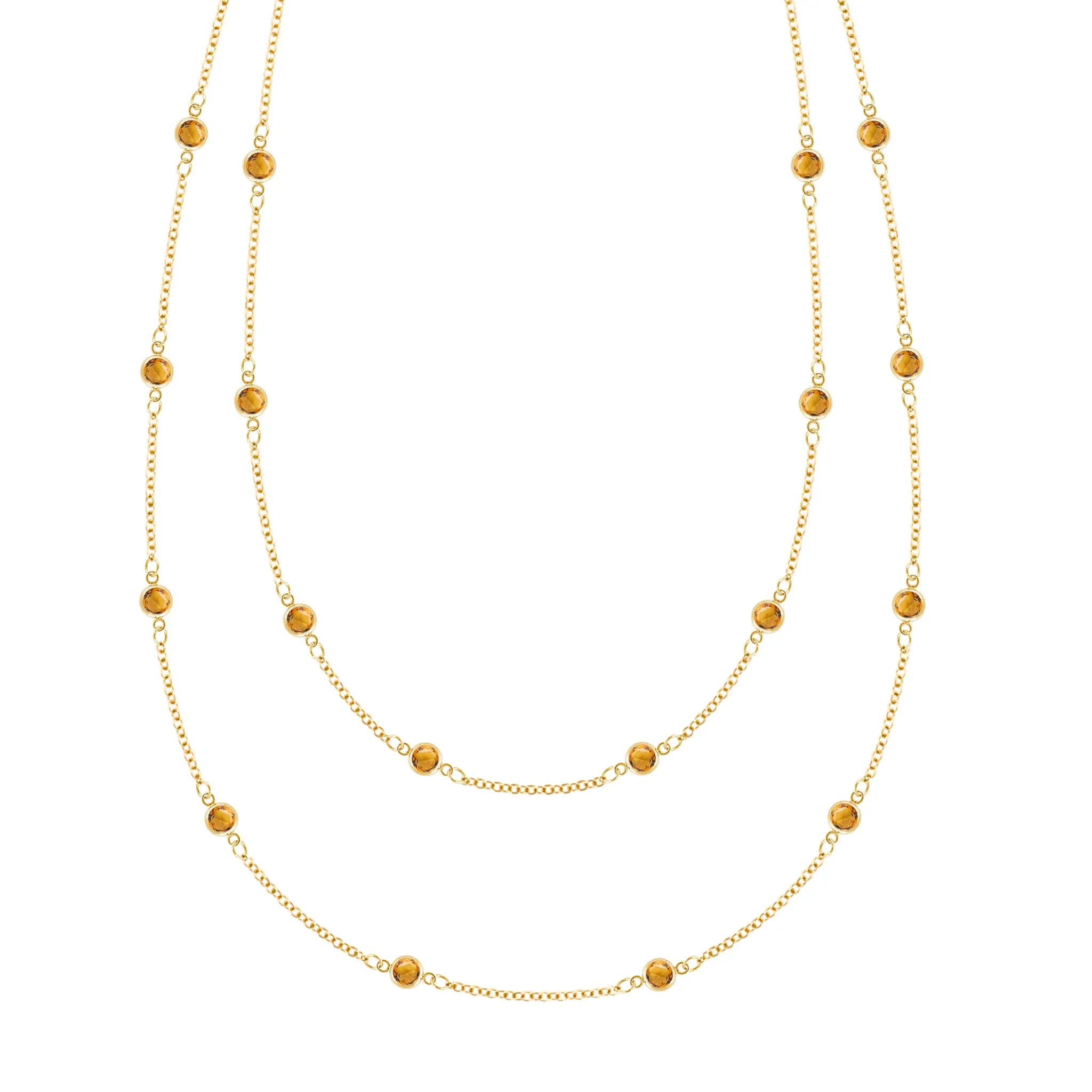 Bayberry Citrine Long Necklace in 14k Gold (November) sold by Haverhill