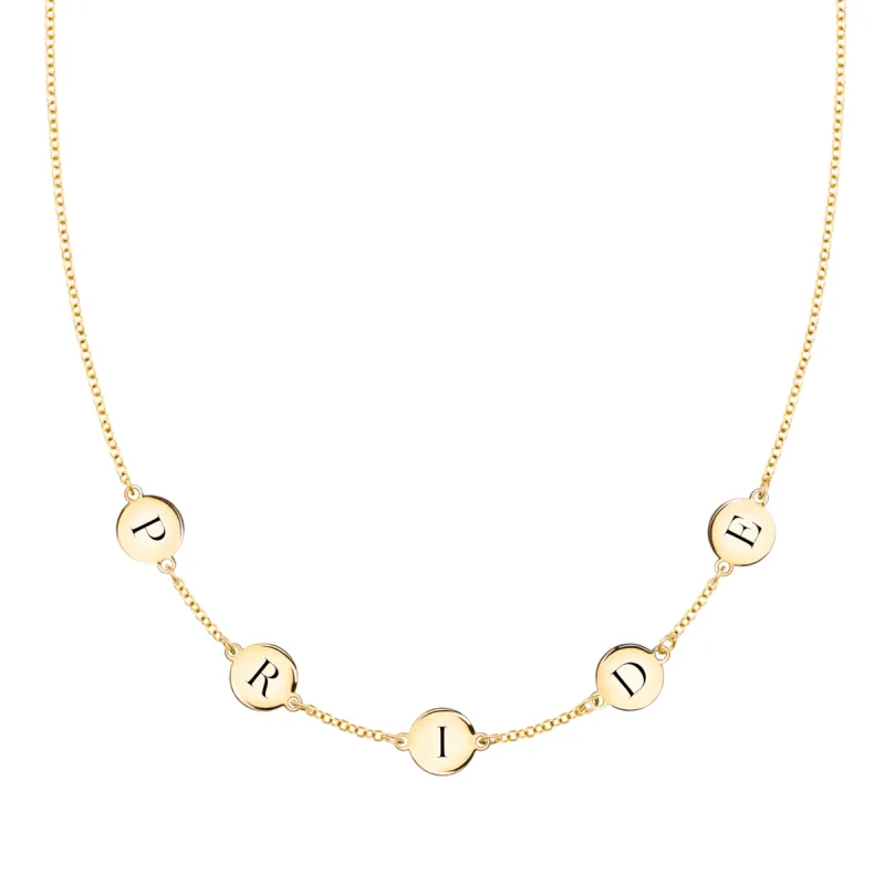 Pride Letter Necklace in 14k Gold sold by Haverhill