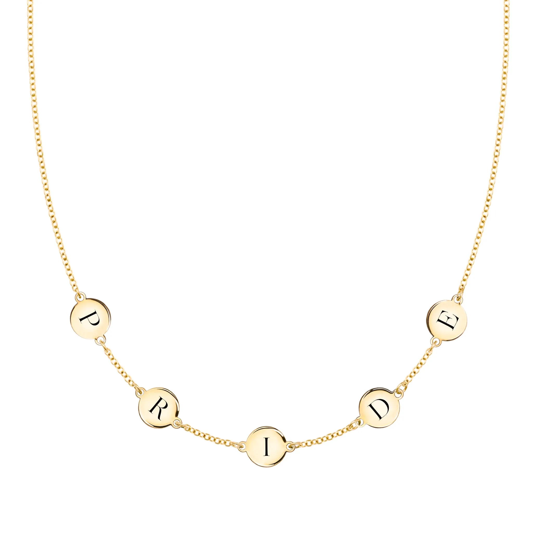 Pride Letter Necklace in 14k Gold sold by Haverhill